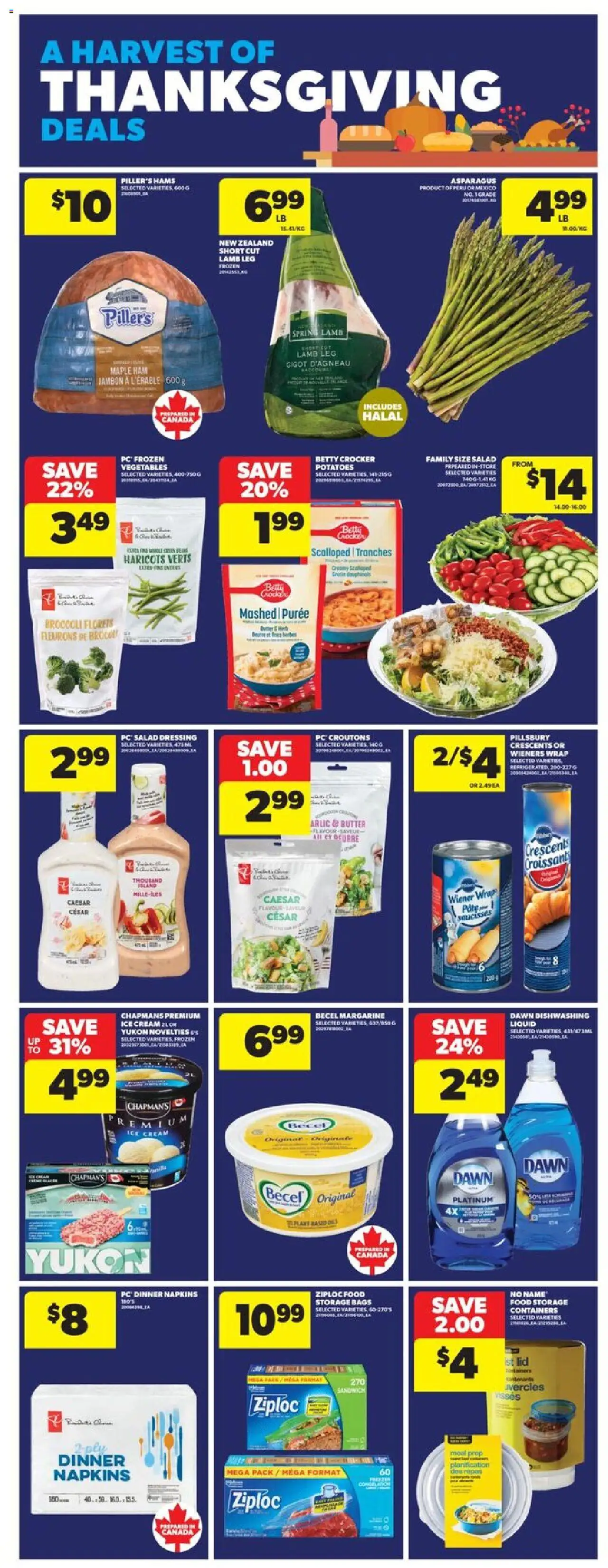 Real Canadian Superstore flyer valid from 09.10.2025 | Page: 8 | Products: Ice cream, Salad, Butter, Ham