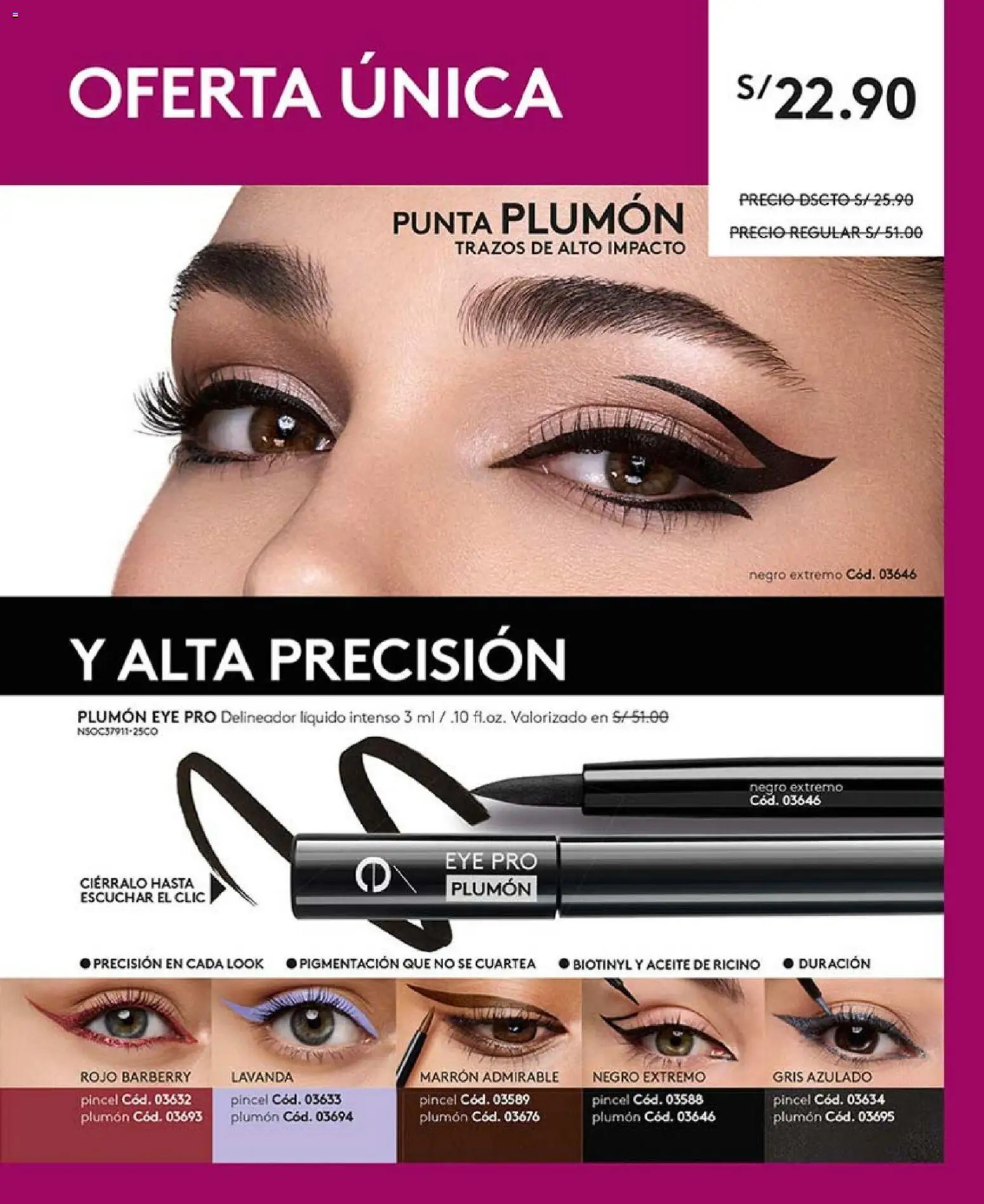 Catálogo Ésika válido desde 27.12.2025 | Página: 17 | Productos: Delineador, Pincel, Aceite