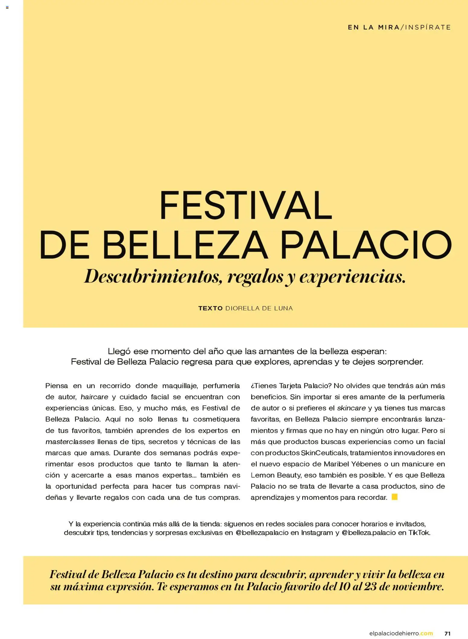 Nuevas ofertas de Palacio De Hierro válidas en toda la República Mexicana desde el 01.11.2025. ¡Encuentra las mejores ofertas en Palacio De Hierro catálogo! | Página: 73