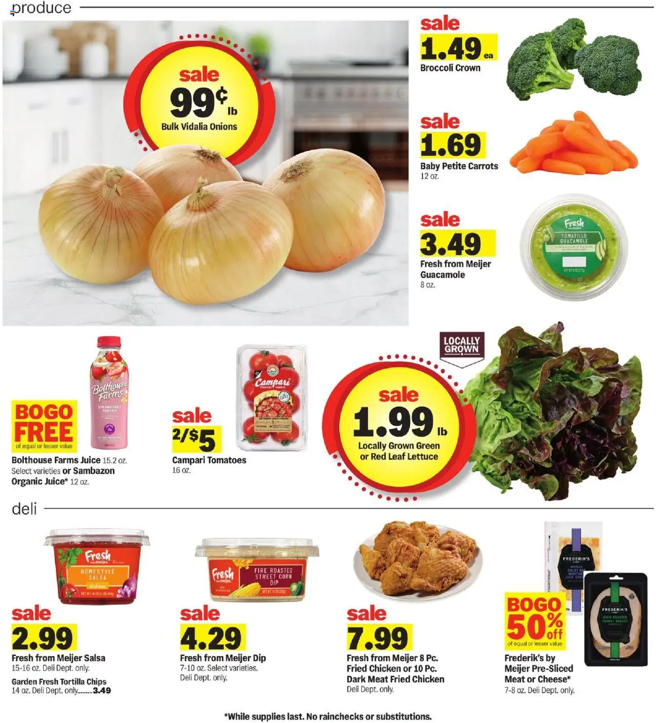 Meijer Weekly Ad - MI - valid from 06.07.2025 | Page: 7 | Products: Broccoli, Juice, Tomatoes, Chips