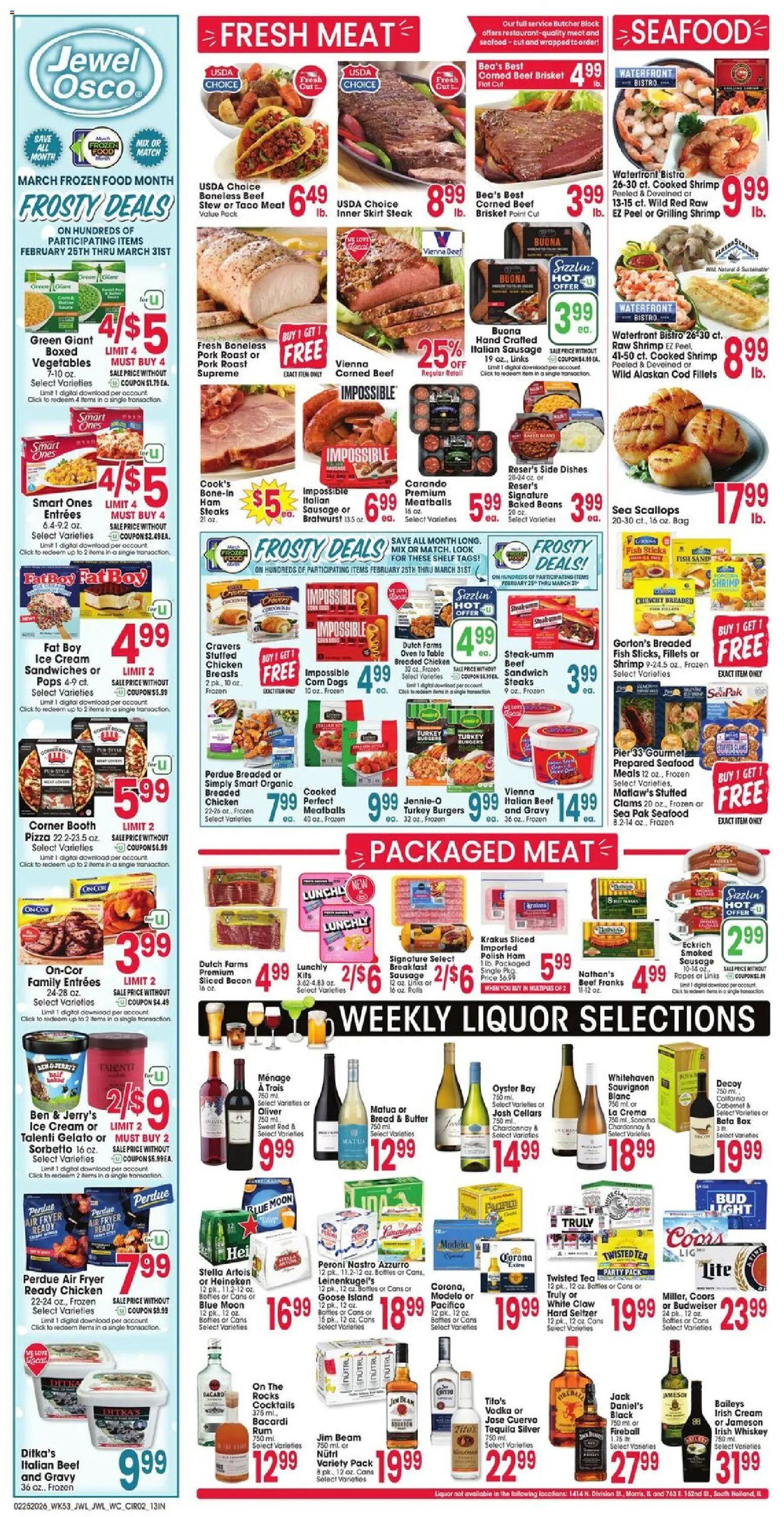 Jewel Osco Weekly Ad - IN - valid from 25.02.2026 | Page: 2 | Products: Table, Ham, Pork, Vodka