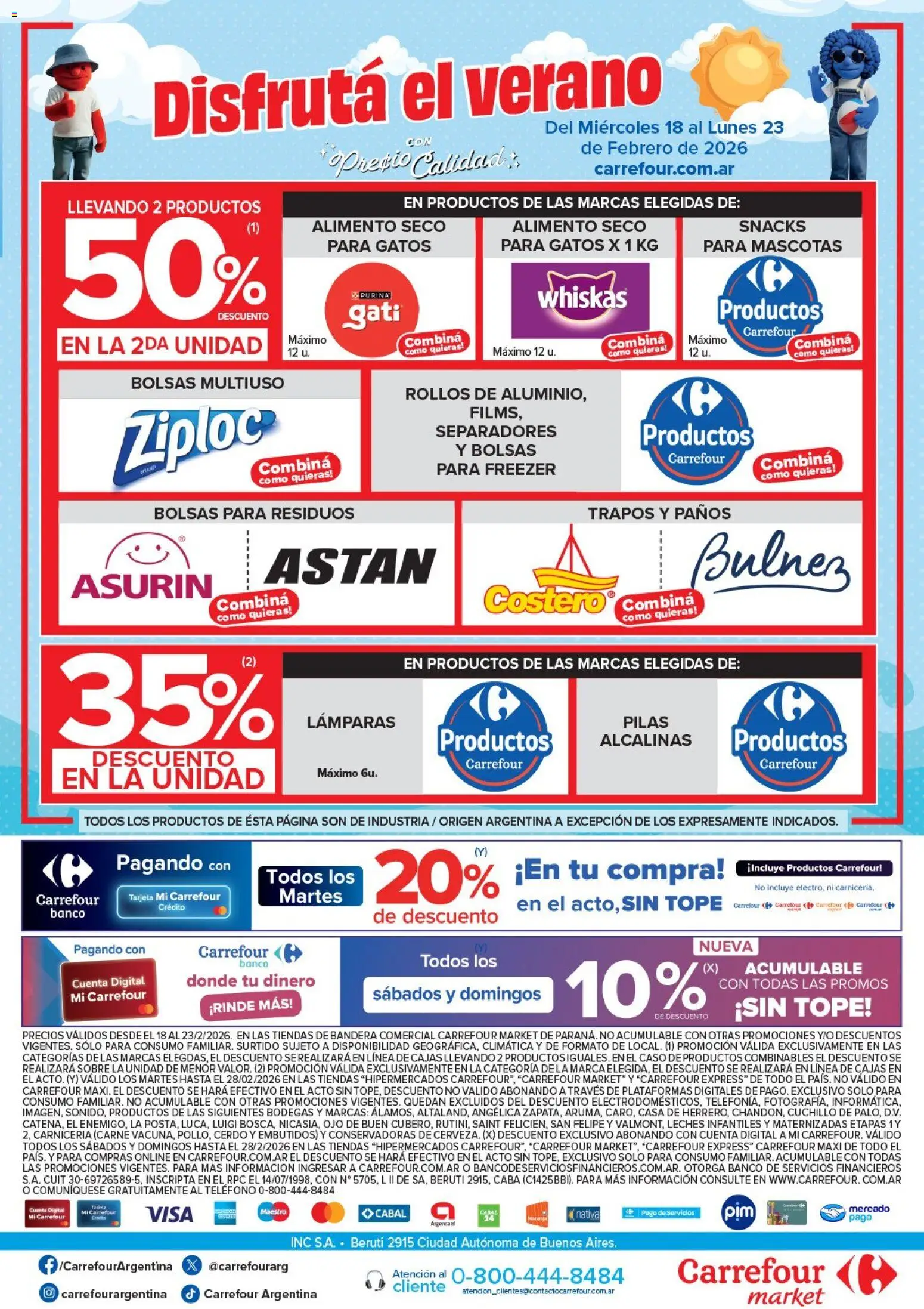 Carrefour Market - Disfrutá el verano │ válido desde el 18.02.2026 | Página: 5 | Productos: Cuchillo, Pilas, Freezer, Cerdo