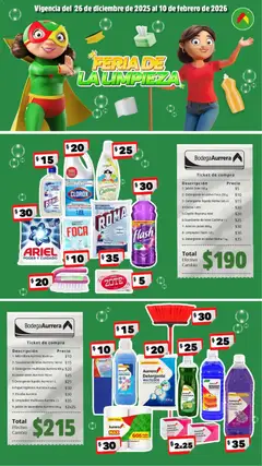 Vista previa de Bodega Aurrerá folleto Feria de la limpieza, nuevo folleto de la tienda, válido en México a partir del 26.12.2025