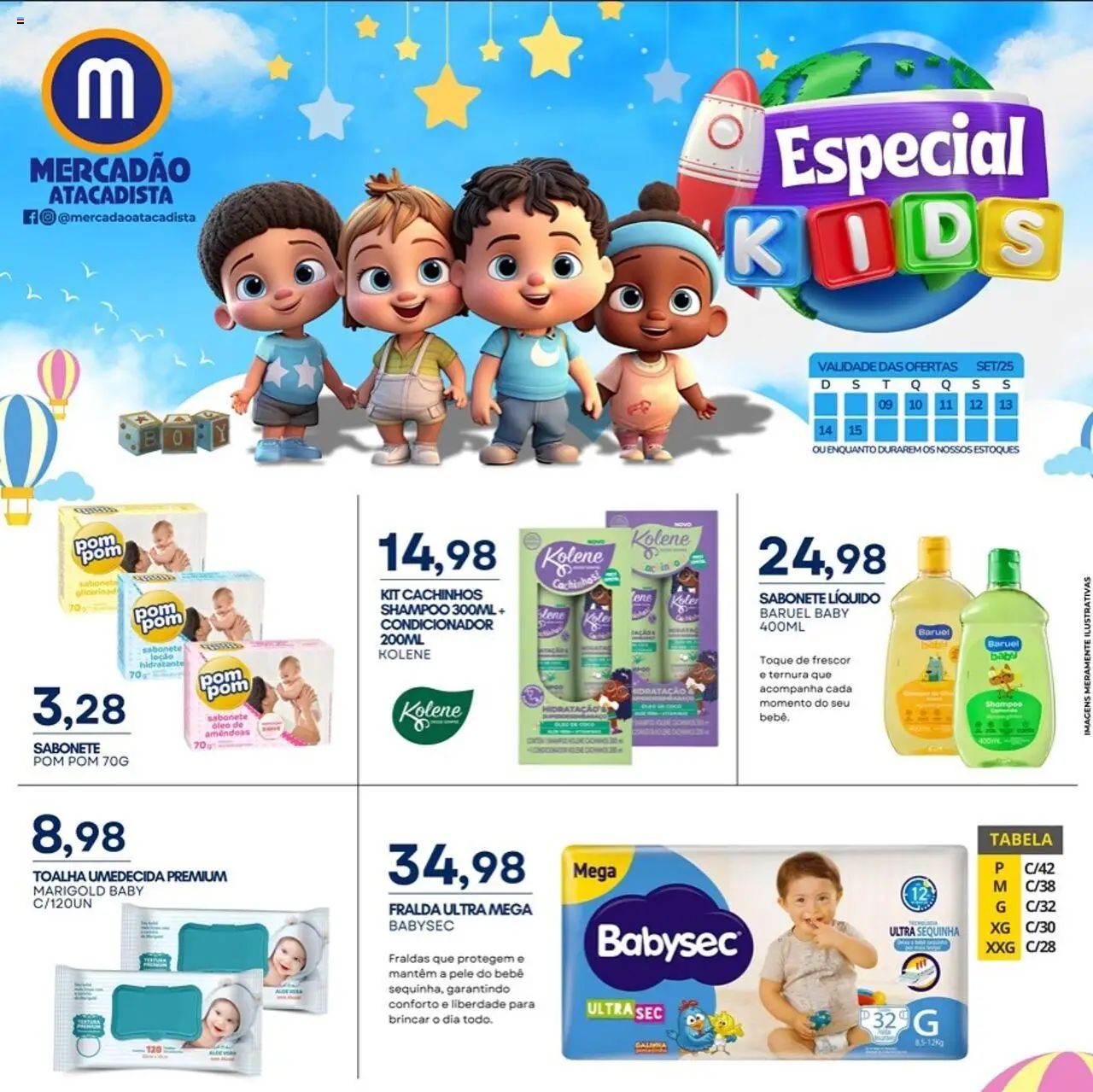 Mercadão Atacadista Folheto - válido de 09.09.2025 | Página: 1 | Produtos: Condicionador, Amêndoas, Fraldas, Sabonete líquido