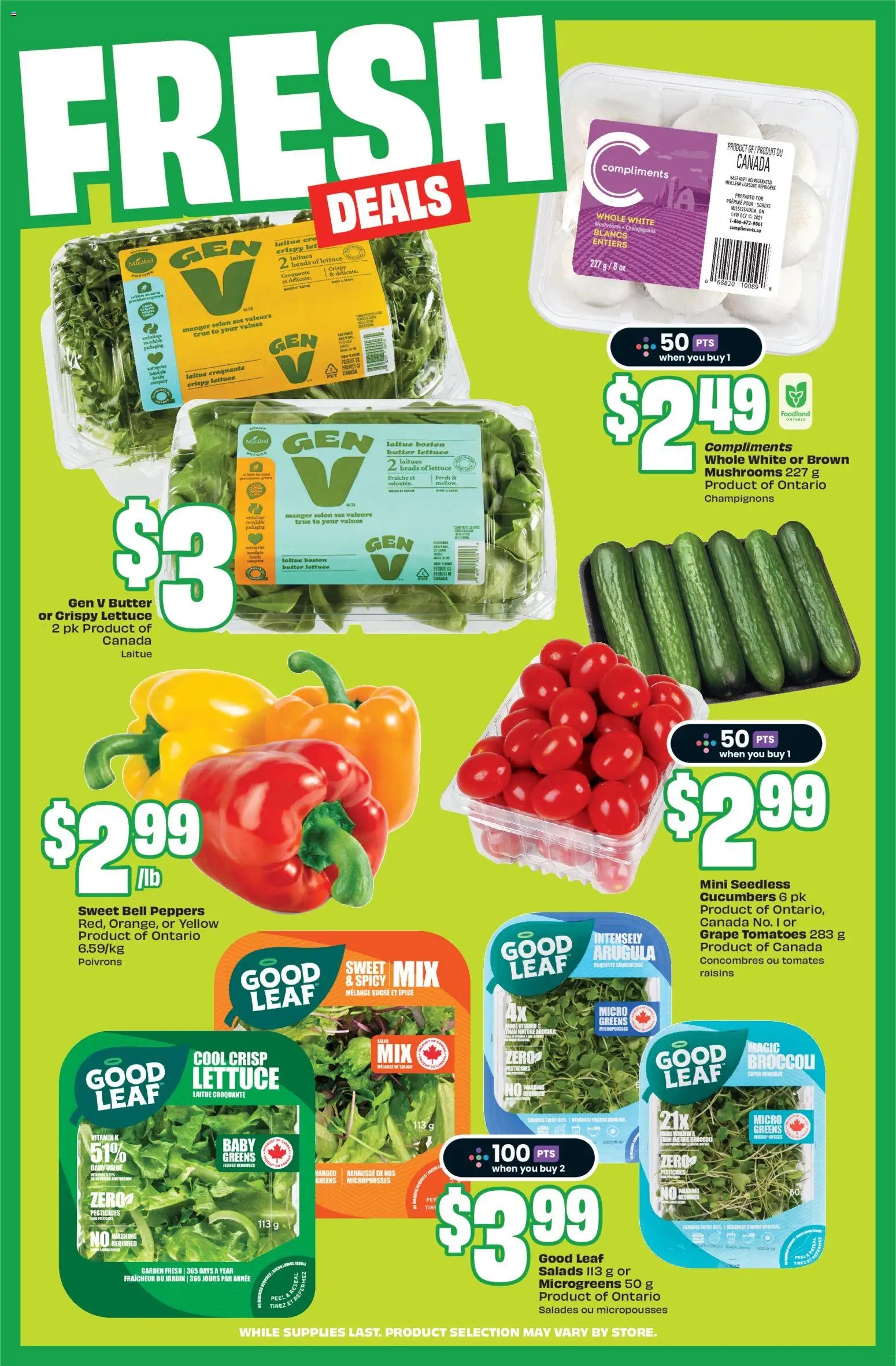 FreshCo flyer valid from 30.04.2026 | Page: 5 | Products: Cucumbers, Butter, Tomatoes