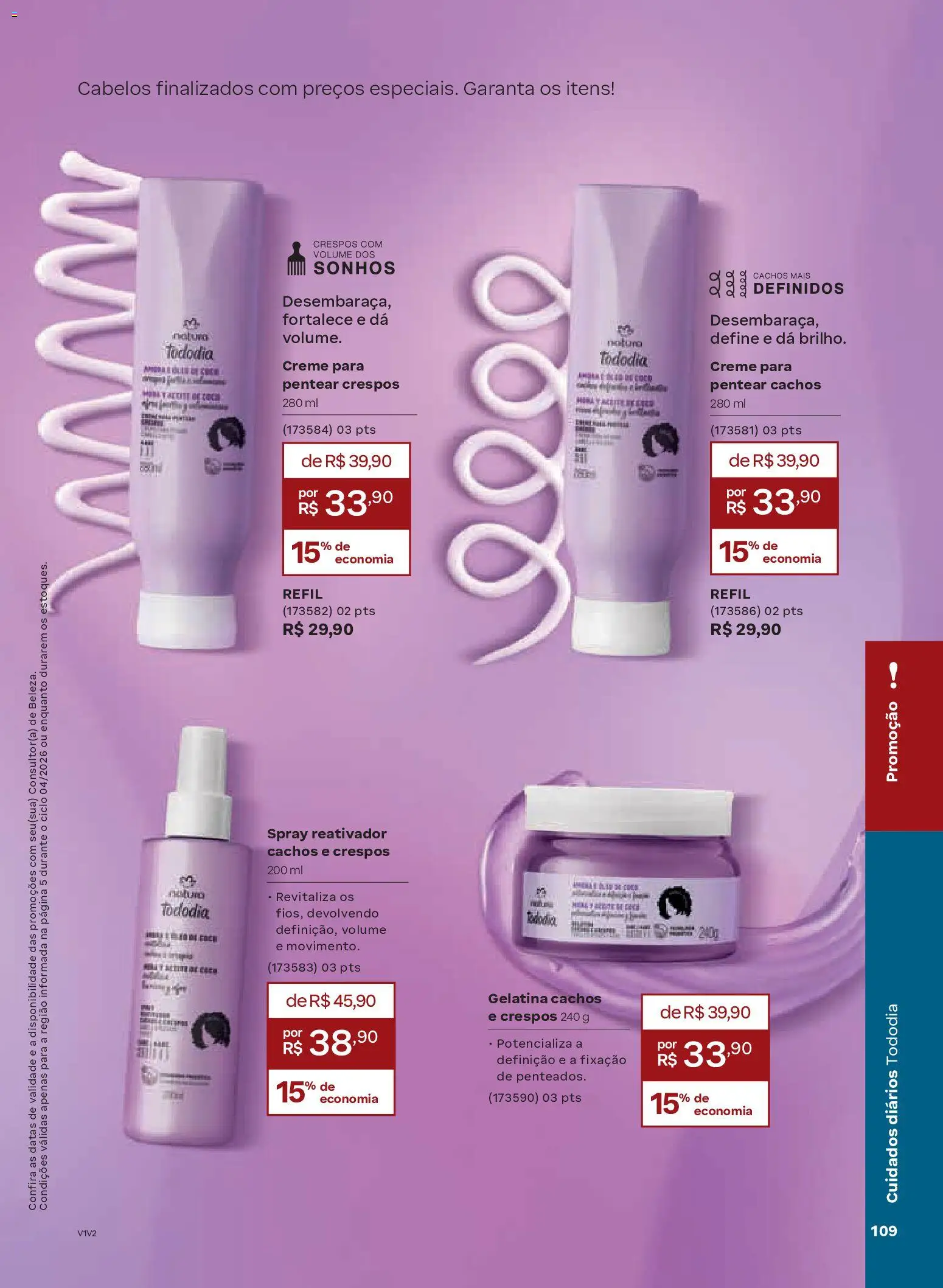 Natura Folheto - válido de 19.02.2026 | Página: 109 | Produtos: Creme, Creme para pentear, Gelatina