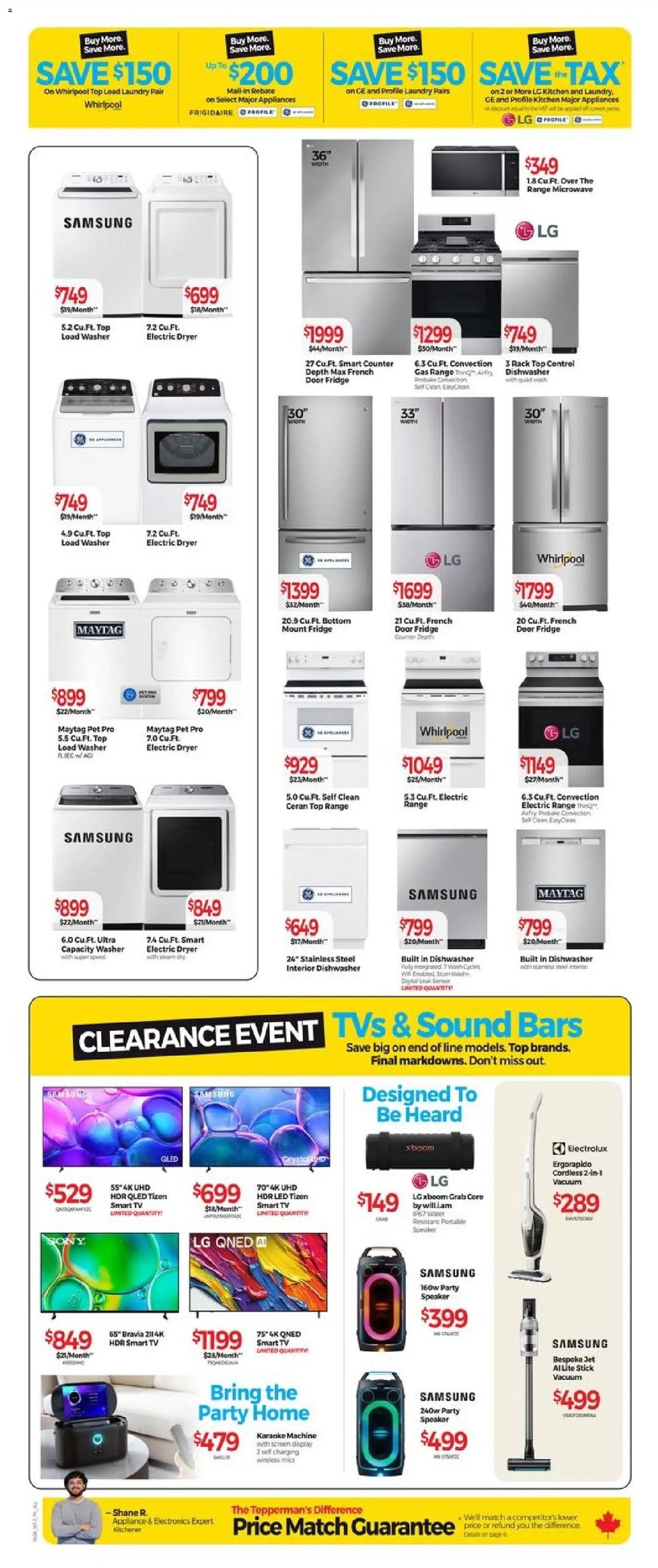 Tepperman's flyer valid from 10.04.2026 | Page: 7 | Products: Tv, Speaker, Dryer, Dishwasher