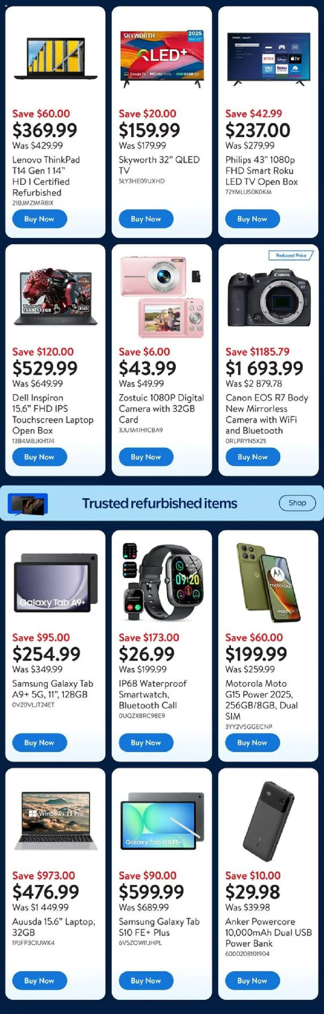 Walmart flyer valid from 02.10.2025 | Page: 3 | Products: Tv, Audio, Camera, Box