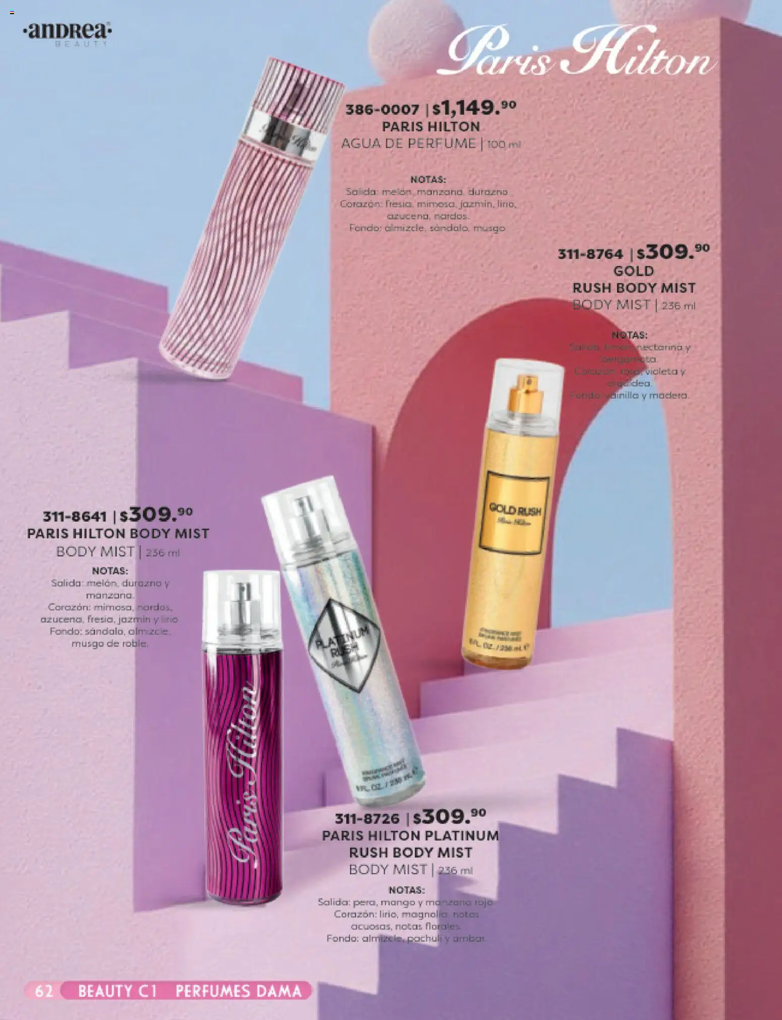 Nuevas ofertas de Andrea válidas en toda la República Mexicana desde el 25.01.2026. ¡Encuentra las mejores ofertas en Andrea catálogo Beauty! | Página: 62 | Productos: Manzana, Agua, Sales, Perfume