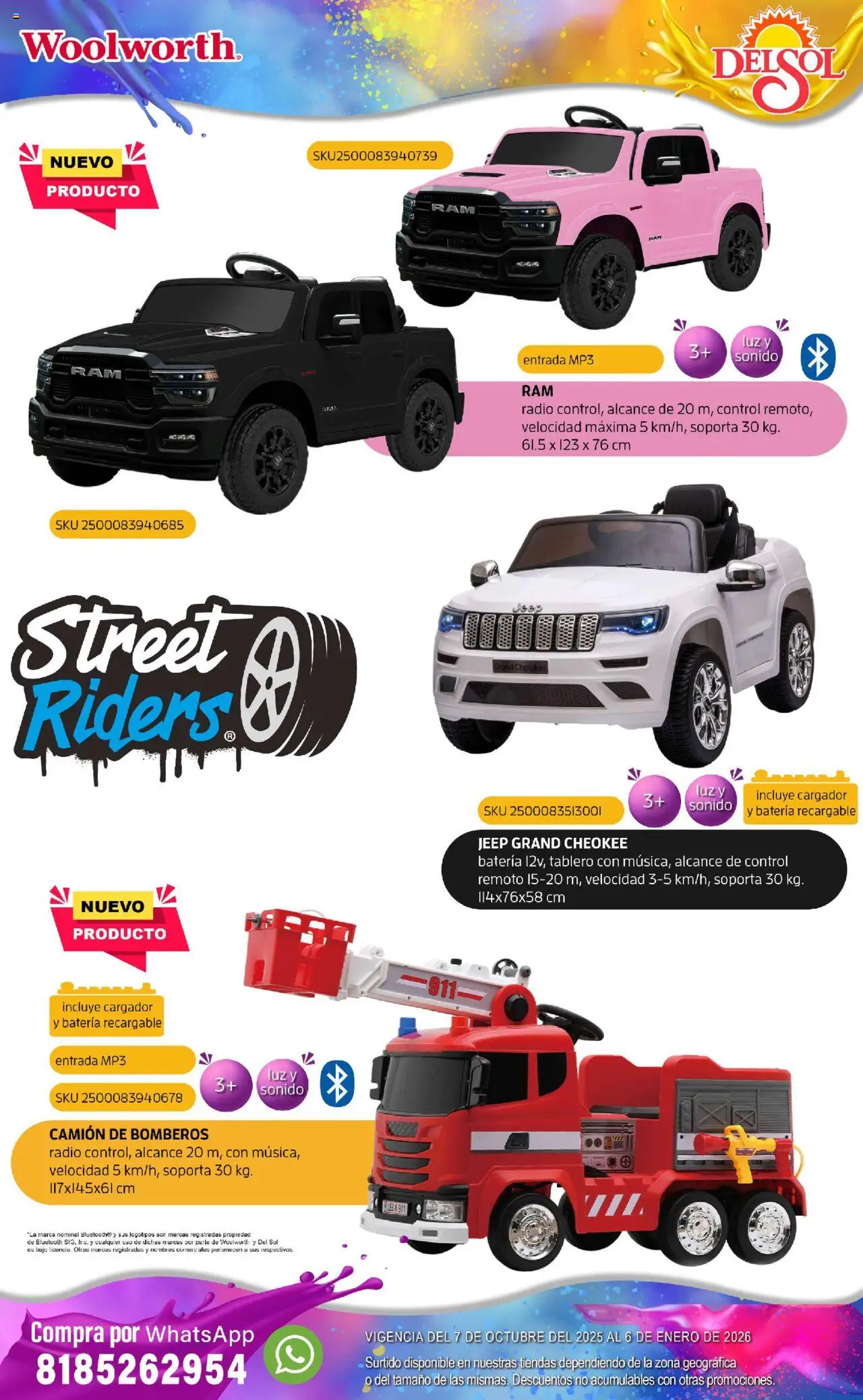 Nuevas ofertas de Del Sol y Woolworth válidas en toda la República Mexicana desde el 07.10.2025. ¡Encuentra las mejores ofertas en Del Sol y Woolworth - Catálogo Castillo Del Juguete! | Página: 232 | Productos: Radio, Mp3, Control remoto, Batería