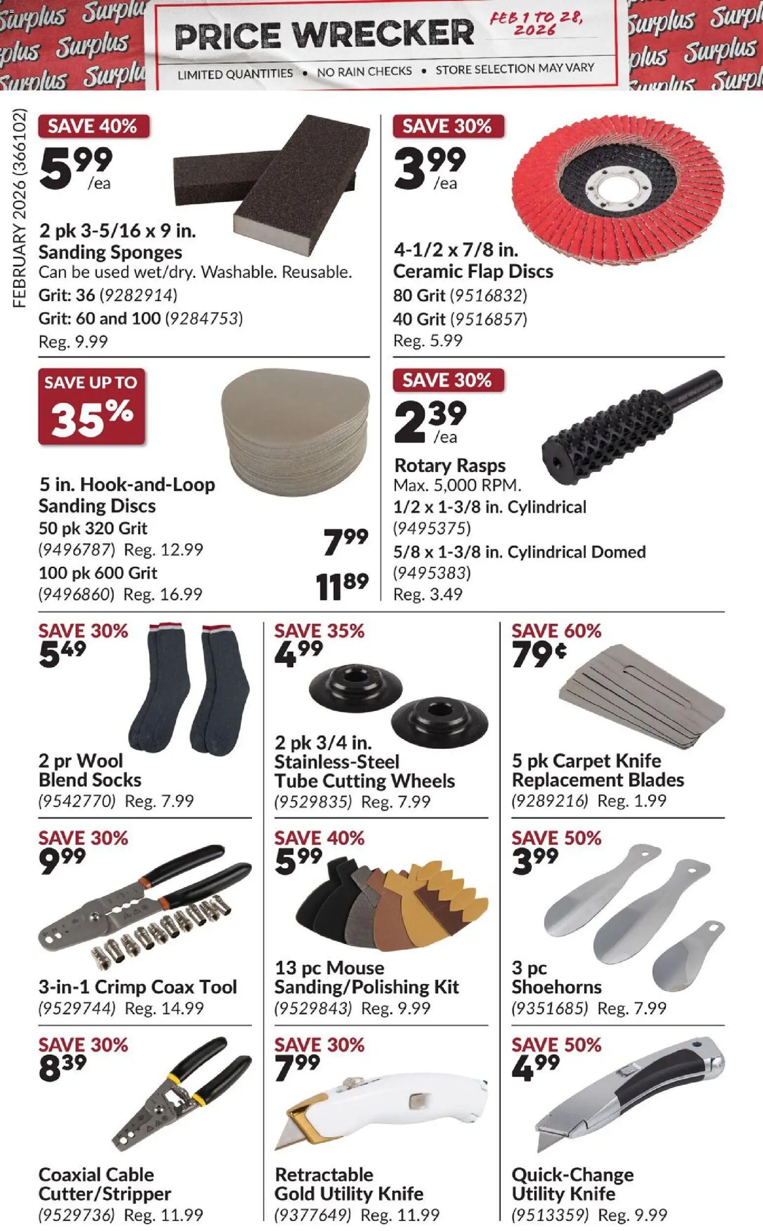 Princess Auto flyer valid from 01.02.2026 | Page: 7 | Products: PC, Mouse, Cable, Socks