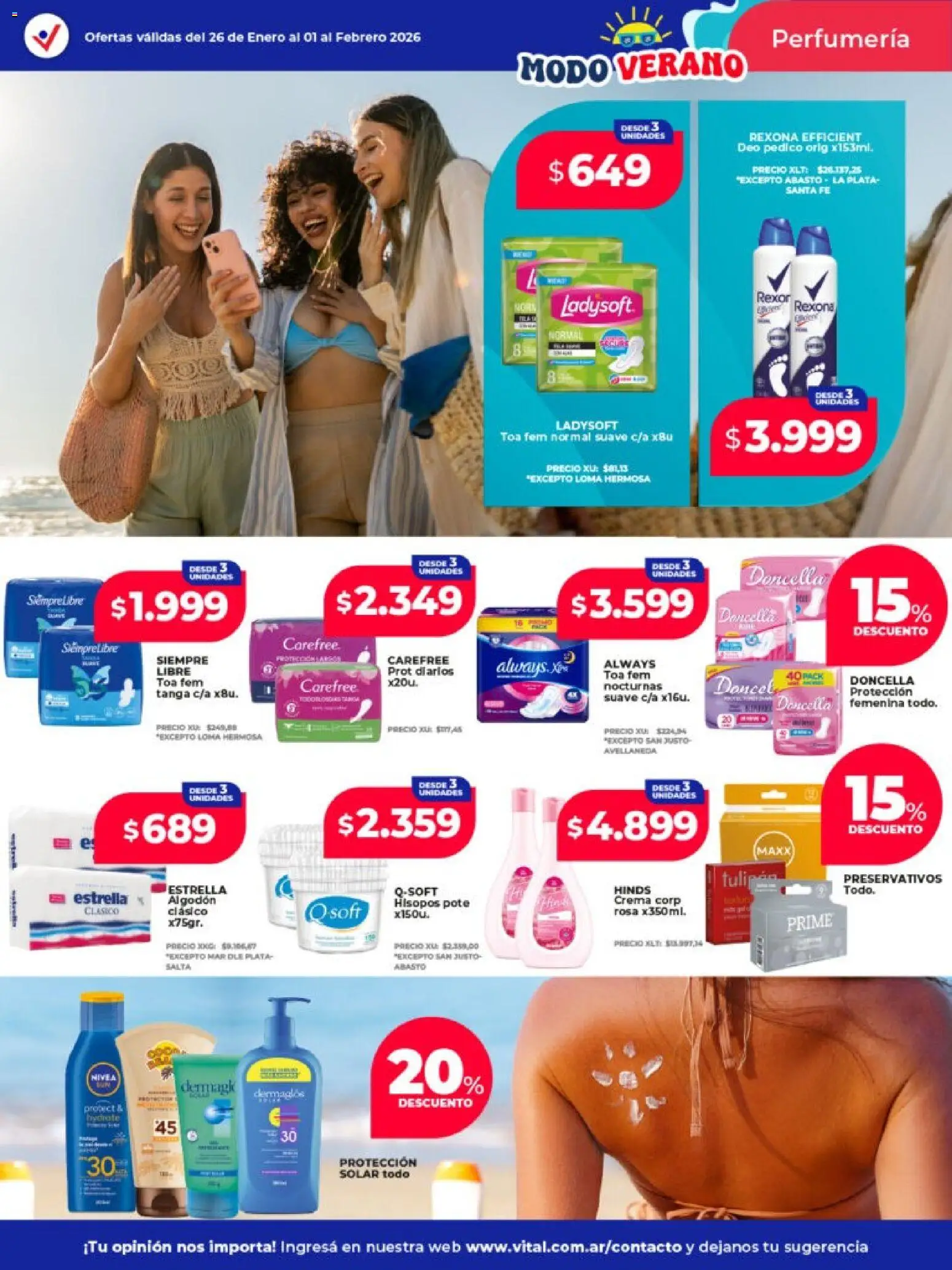 Vital - Ofertas - Laferrere  │ válido desde el 26.01.2026 | Página: 4 | Productos: Algodón, Preservativos, Crema