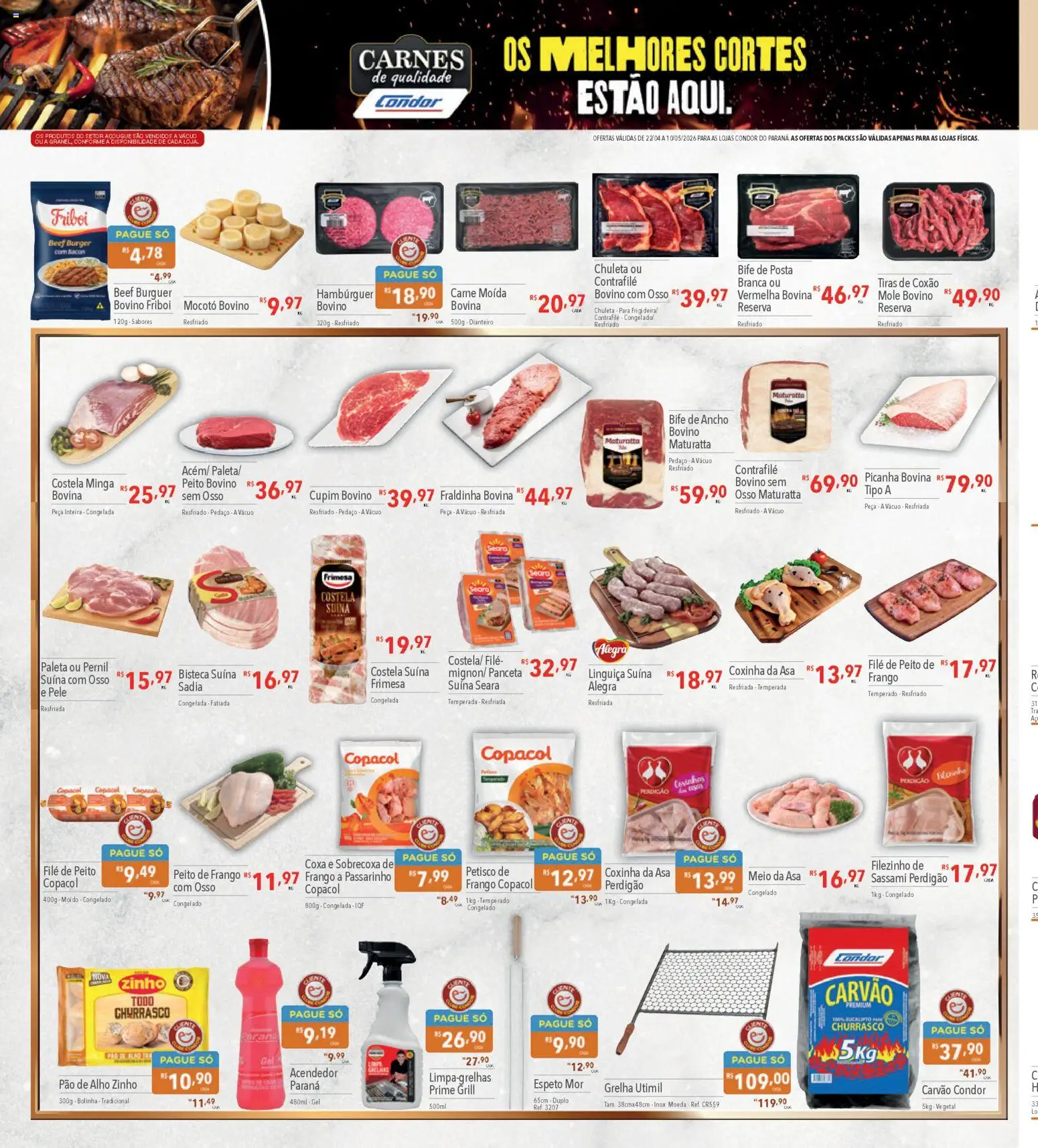 Supermercados Condor Folheto - válido de 22.04.2026 | Página: 16 | Produtos: Alho, Pao de alho, Picanha, Carne