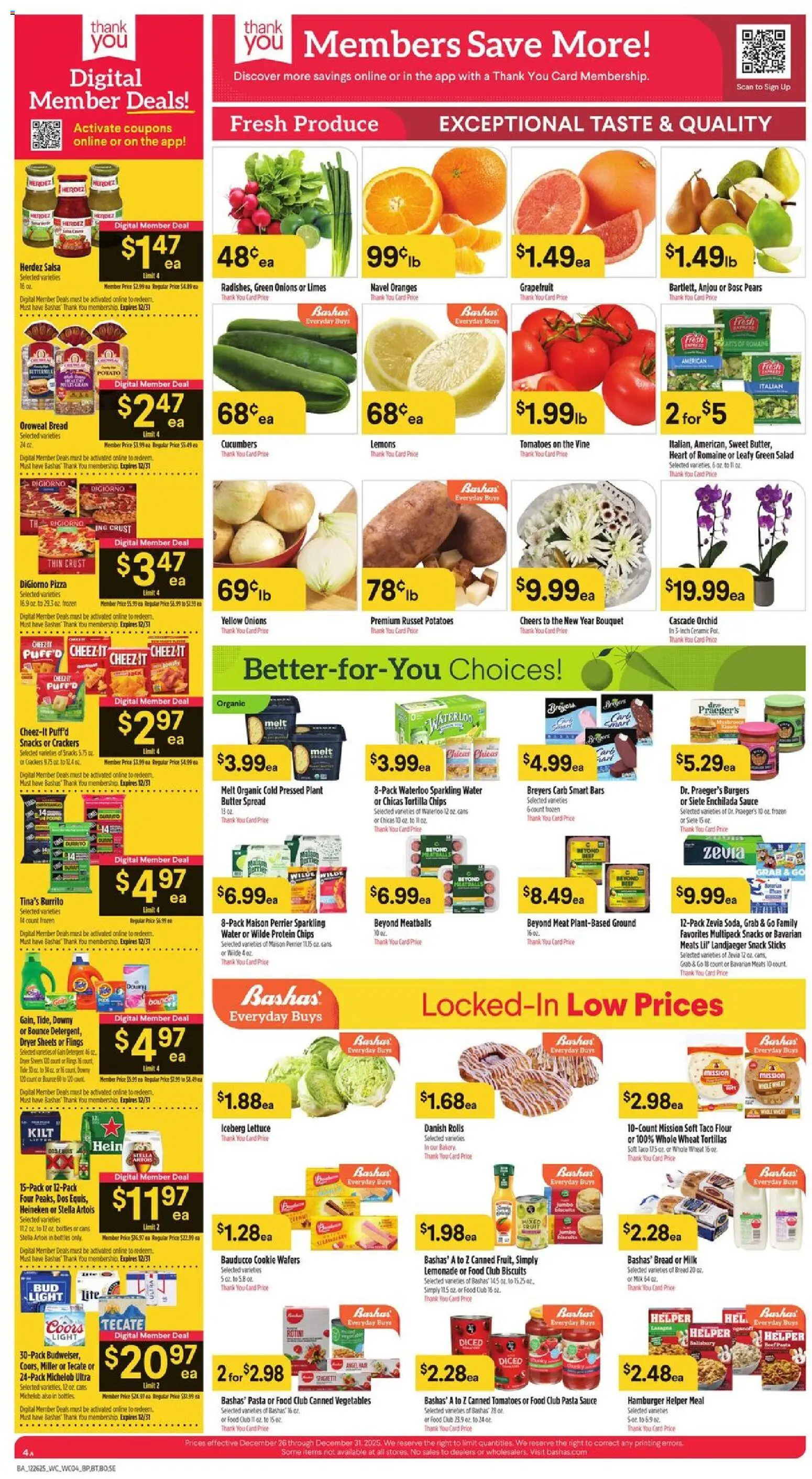 Basha's Weekly Ad - valid from 26.12.2025 | Page: 4 | Products: Bakery, Beef, Whiskey, Bag