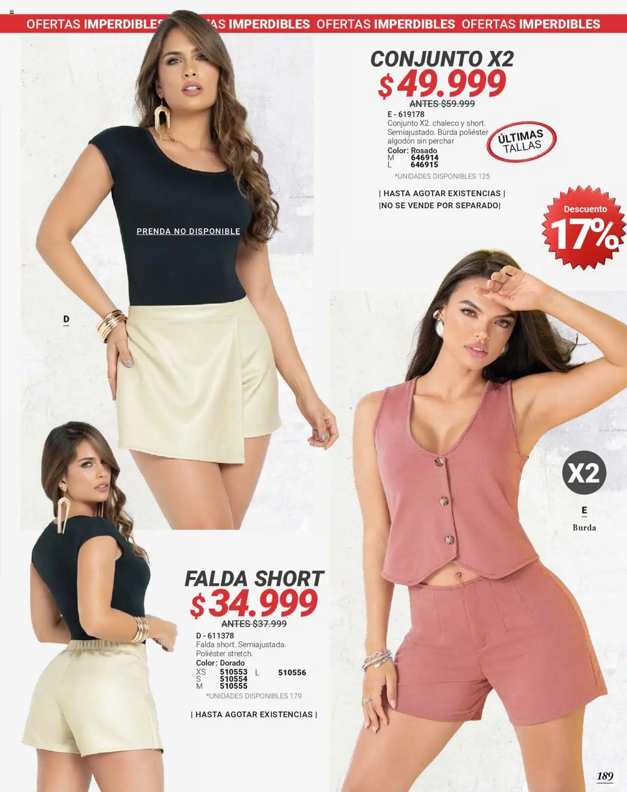 Carmel revista - valida desde el 25.09.2025 | Página: 193 | Productos: Algodón, Falda, Short, Conjunto