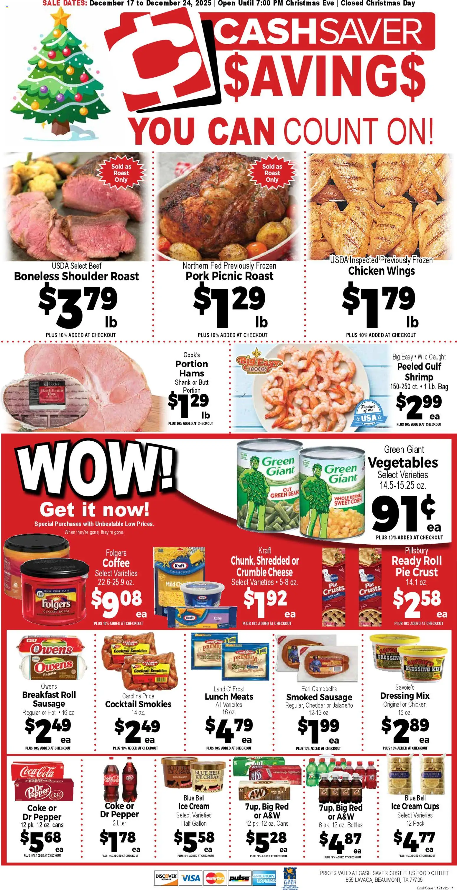 Market Basket Cash Saver - valid from 17.12.2025 | Page: 1 | Products: Cheese, Coffee, Ham, Ice cream