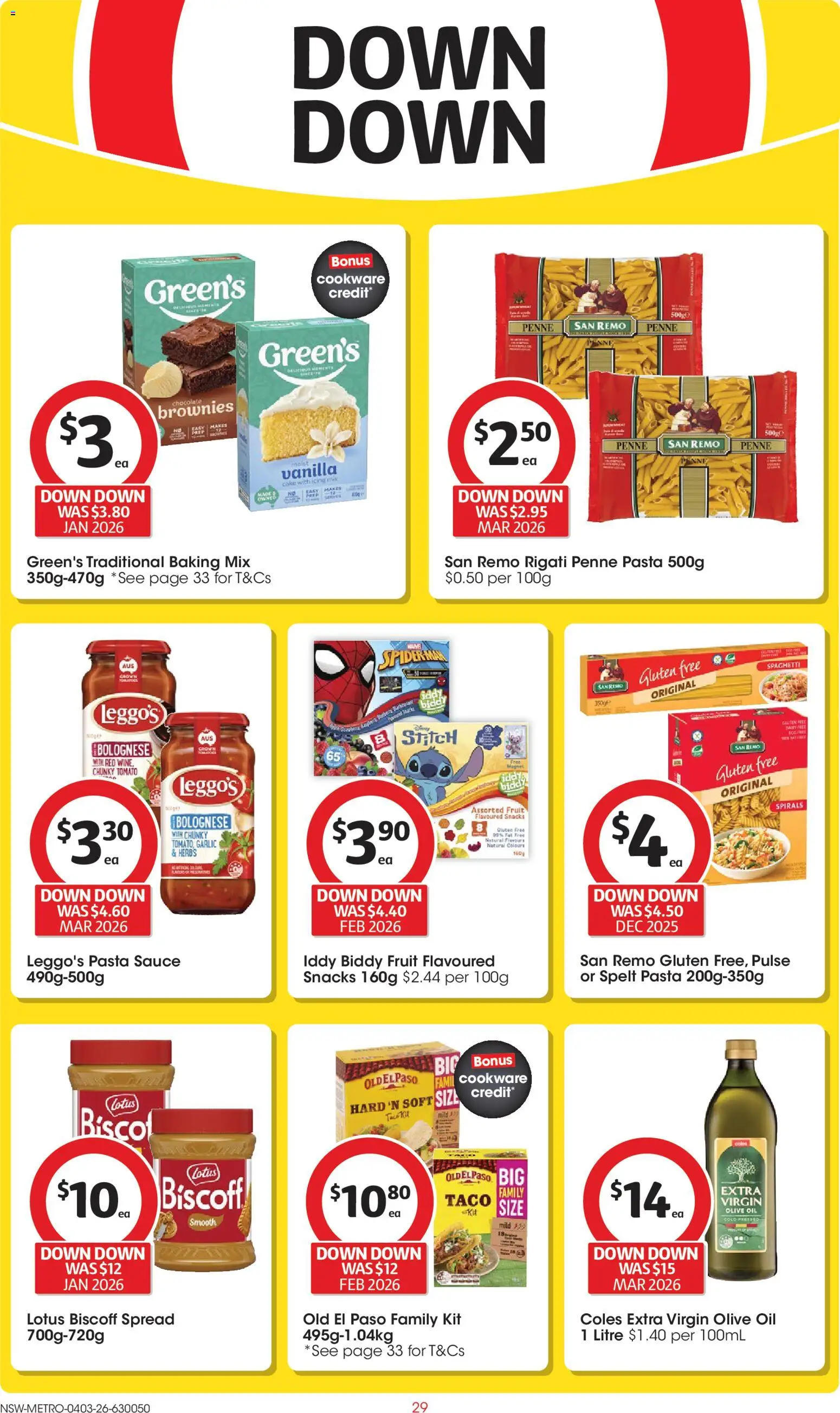 Coles catalogue - valid from 04.03.2026 | Page: 29 | Products: Cookware, Pasta, Olive oil, Sauce