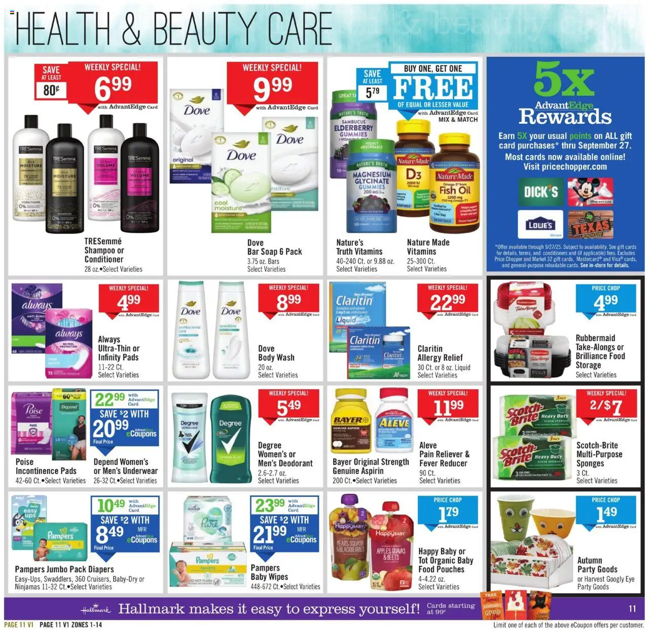 Price Chopper Weekly Current - MA - valid from 14.09.2025 | Page: 11 | Products: Squash, Oil, Deodorant, Body Wash
