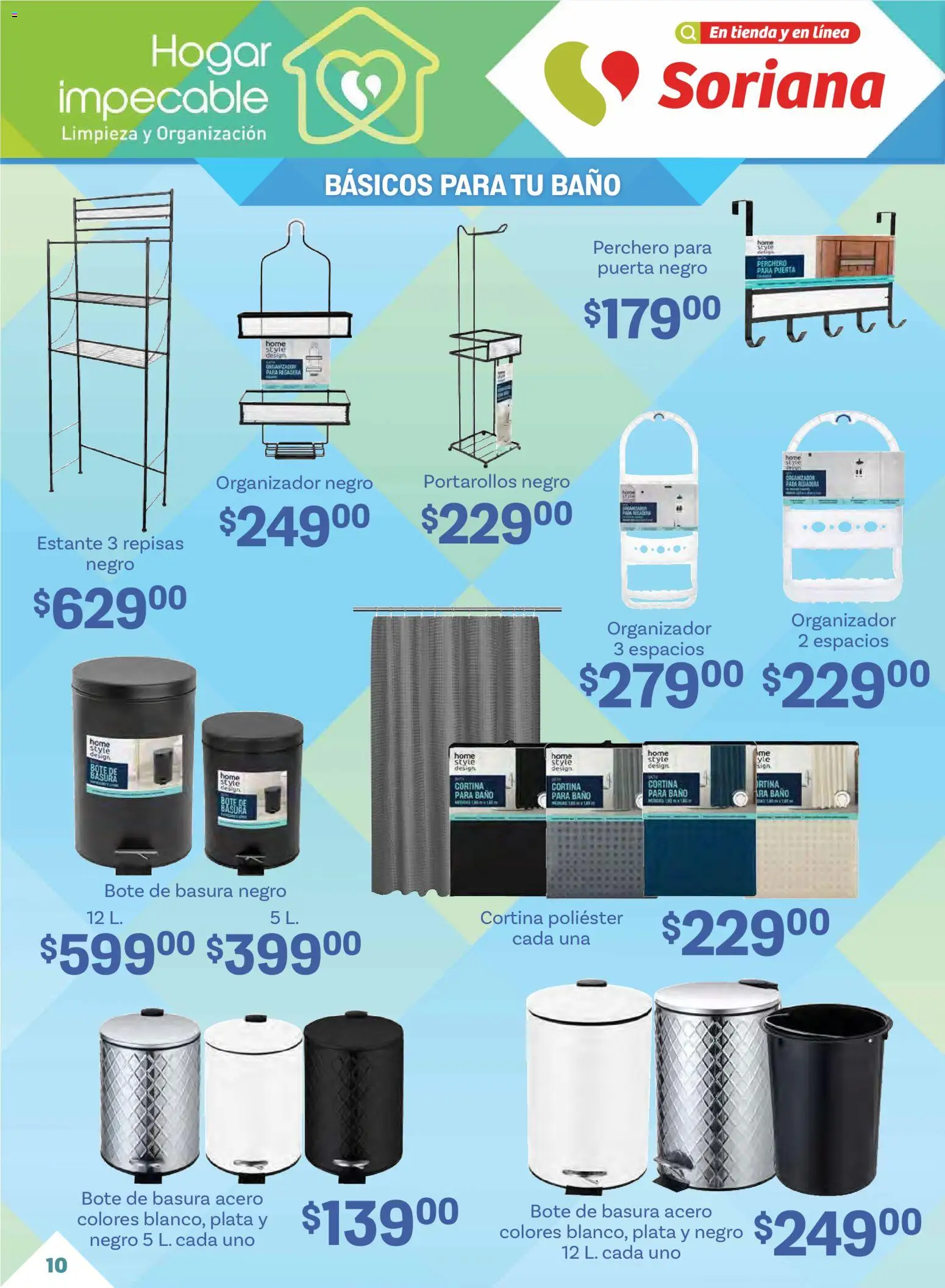 Nuevas ofertas de Soriana válidas en toda la República Mexicana desde el 02.01.2026. ¡Encuentra las mejores ofertas en Soriana folleto! | Página: 10 | Productos: Estante, Organizador, Baño, Perchero