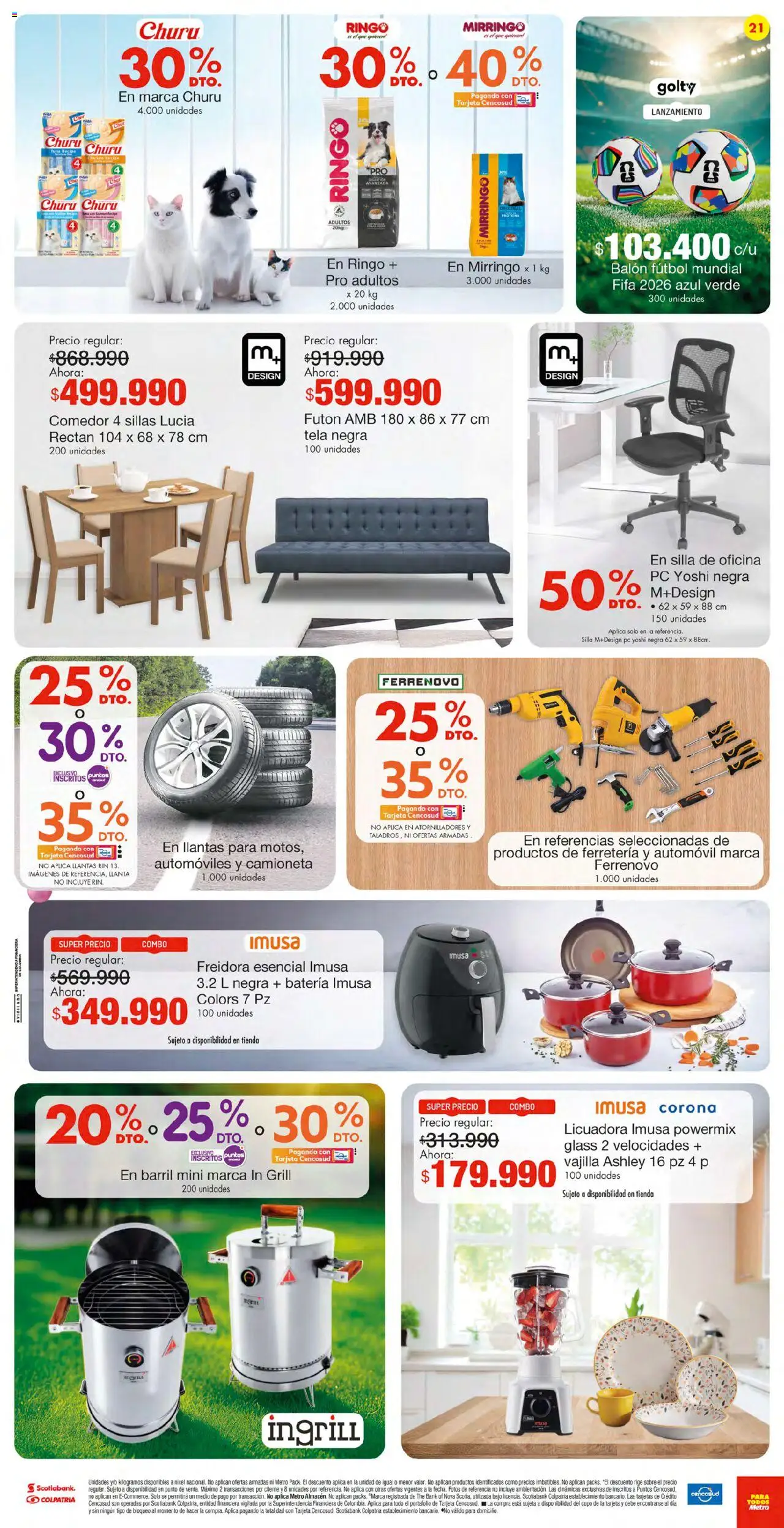 Metro revista - valida desde el 11.09.2025 | Página: 21 | Productos: Balón, Sobre, Freidora, Silla