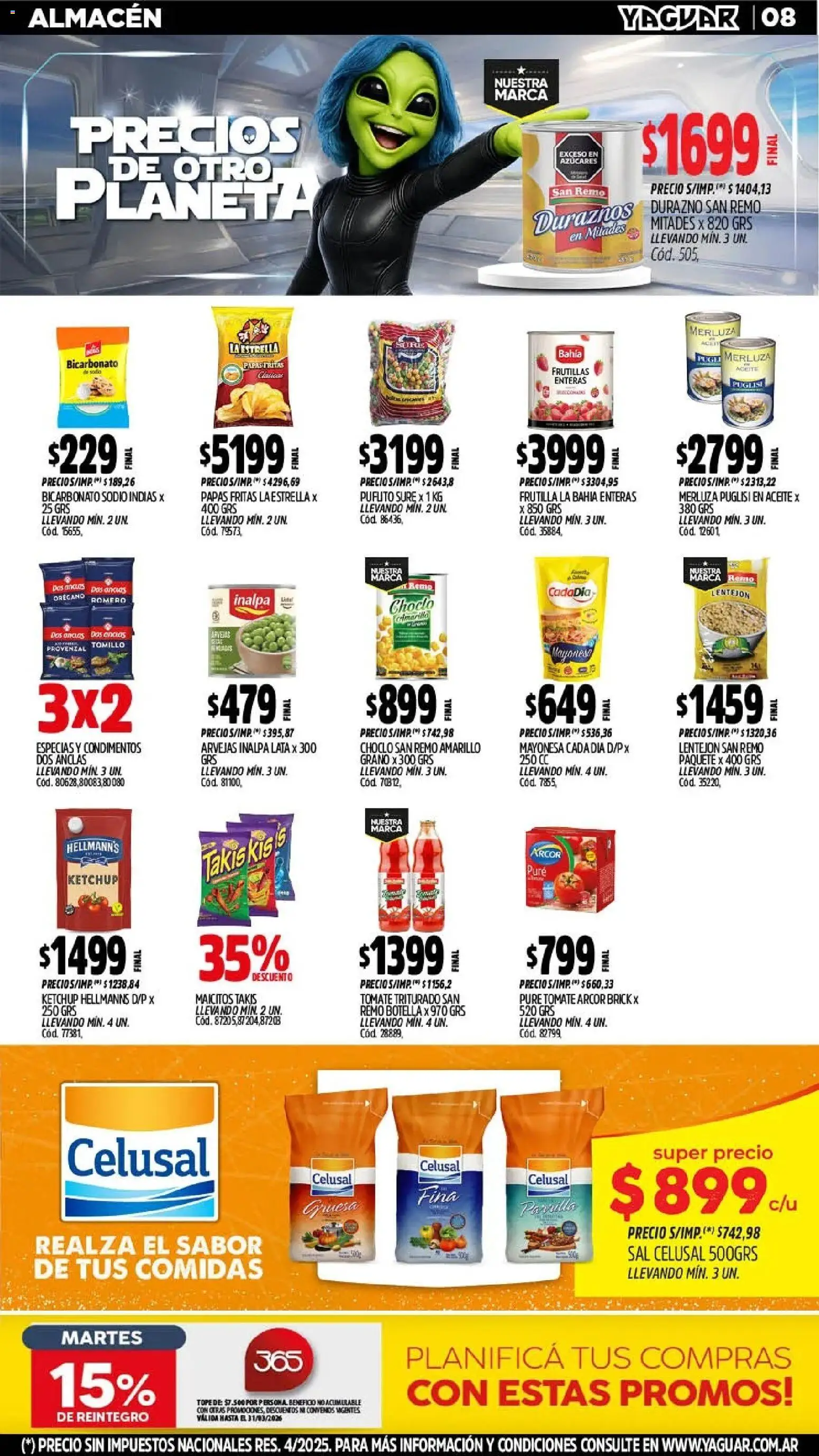 Yaguar - Oferta Semanal Mendoza │ válido desde el 11.03.2026 | Página: 10 | Productos: Aceite, Arvejas, Sal, Tomate