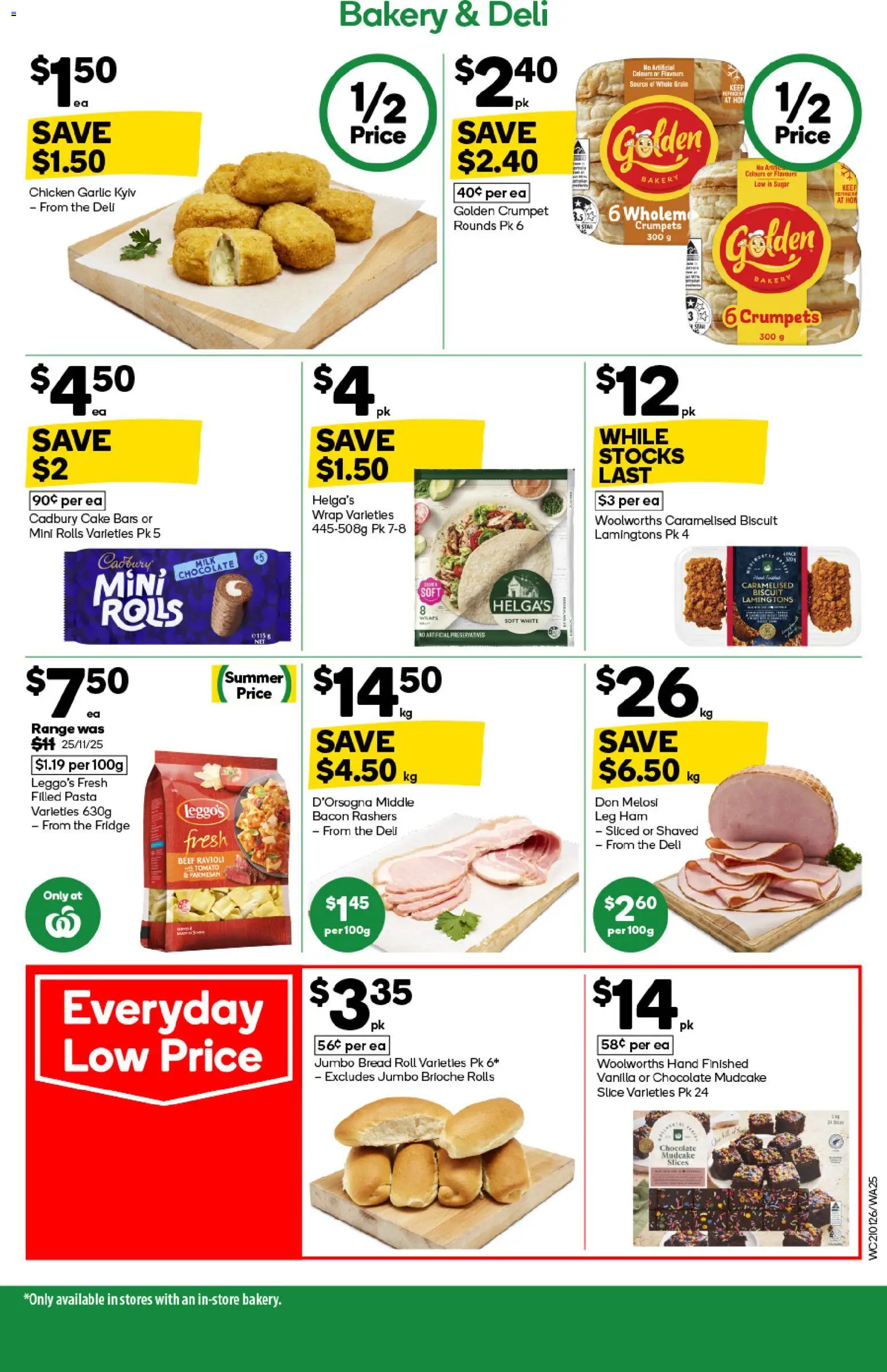 Woolworths catalogue - valid from 21.01.2026 | Page: 25 | Products: Bread, Pasta, Lamingtons, Bakery