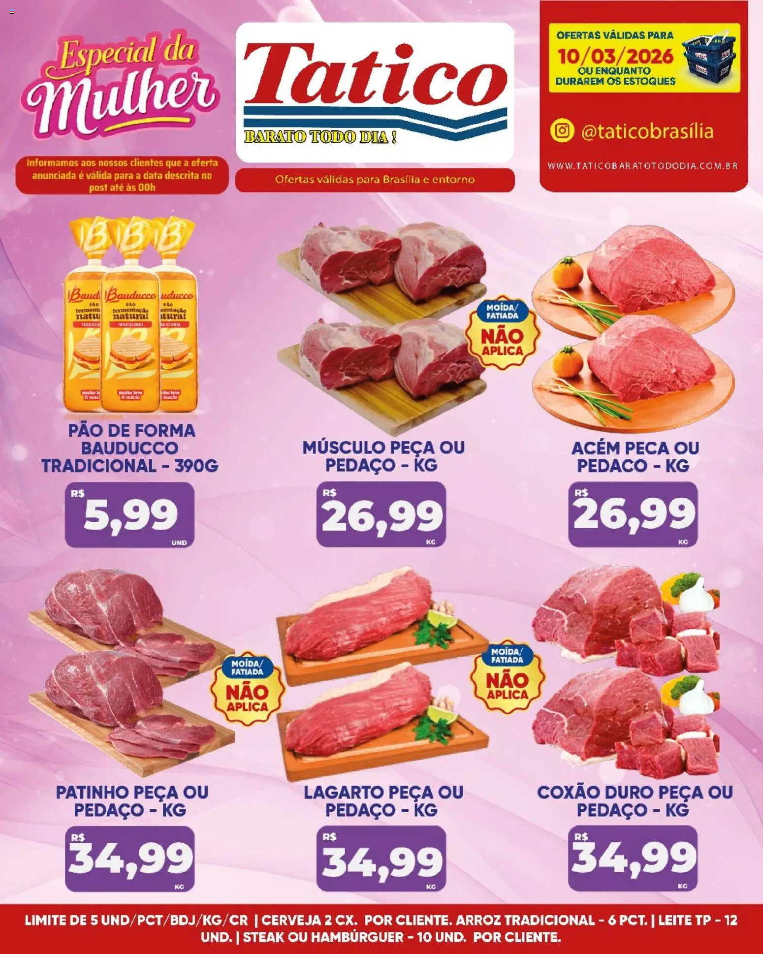 Tatico Folheto - válido de 10.03.2026 | Página: 8 | Produtos: Acém, Pão, Pão de forma, Hambúrguer
