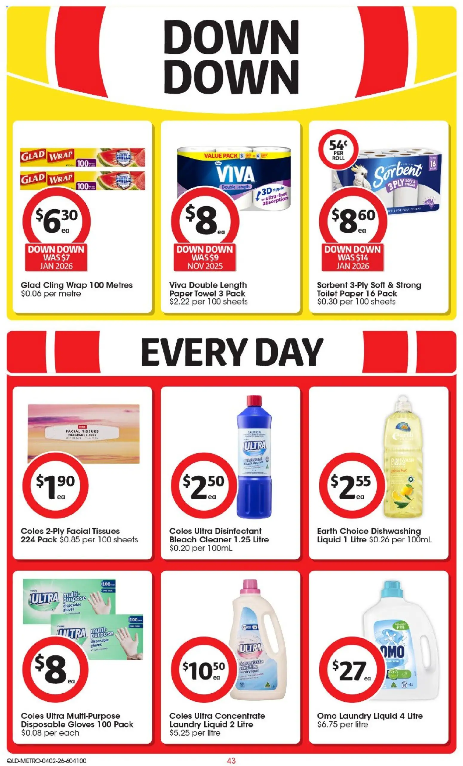 Coles catalogue - valid from 04.02.2026 | Page: 44 | Products: Toilet, Cleaner, Toilet paper, Tissues