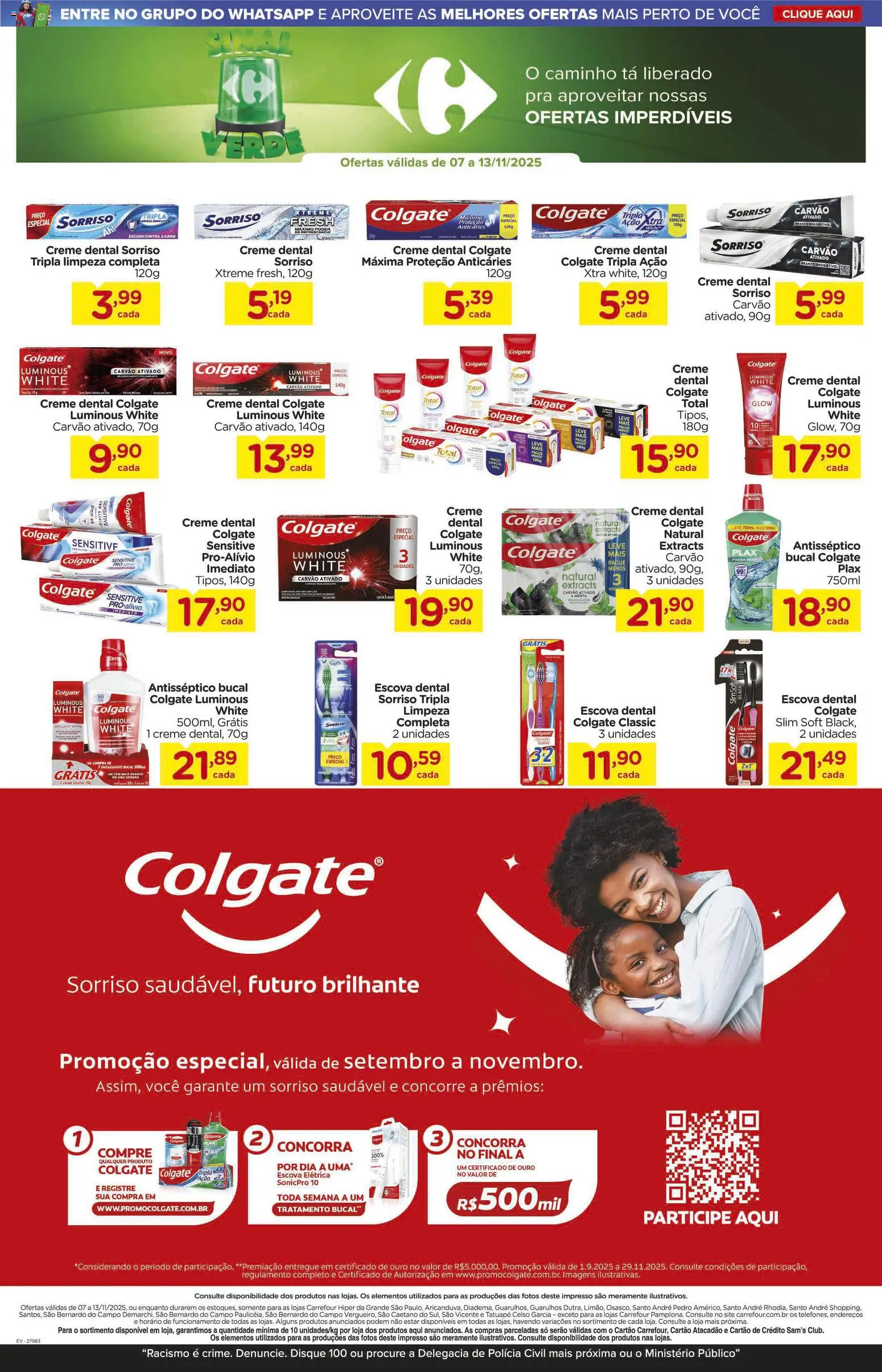 Carrefour Folheto - válido de 07.11.2025 | Página: 9 | Produtos: Creme dental colgate total, Escova, Creme, Creme dental