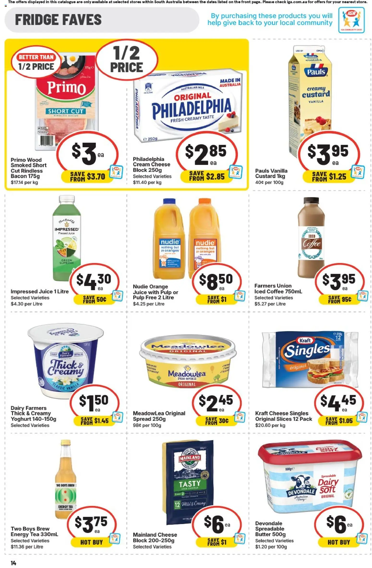 IGA catalogue - valid from 28.01.2026 | Page: 10 | Products: Bacon, Dairy, Coffee, Tea
