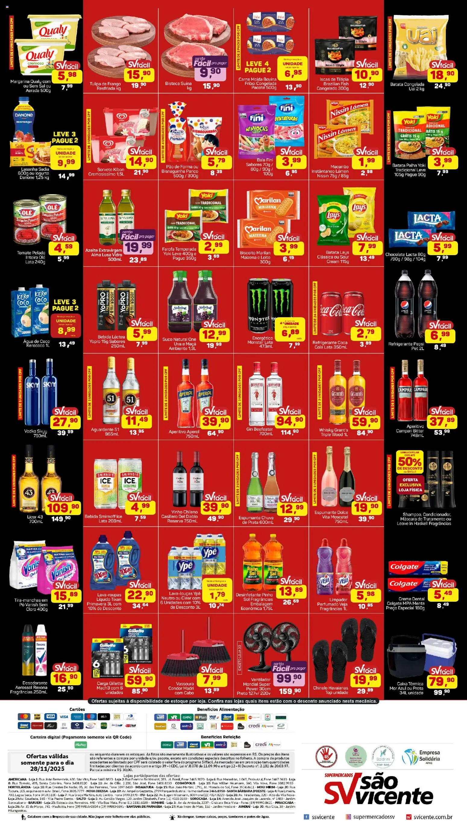 Supermercados São Vicente Folheto - válido de 28.11.2025 | Página: 2 | Produtos: Licor 43, Lasanha, Batata palha, Carteira