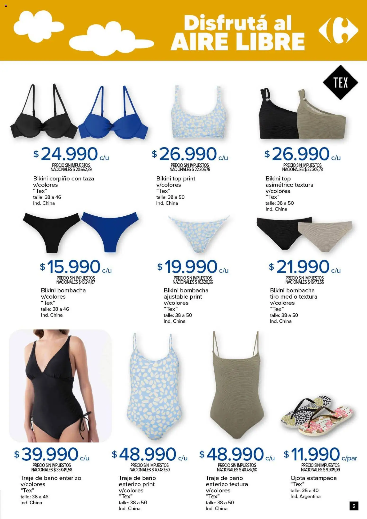 Carrefour ofertas │ válido desde el 23.12.2025 | Página: 5 | Productos: Corpiño, Top, Baño, Traje de baño