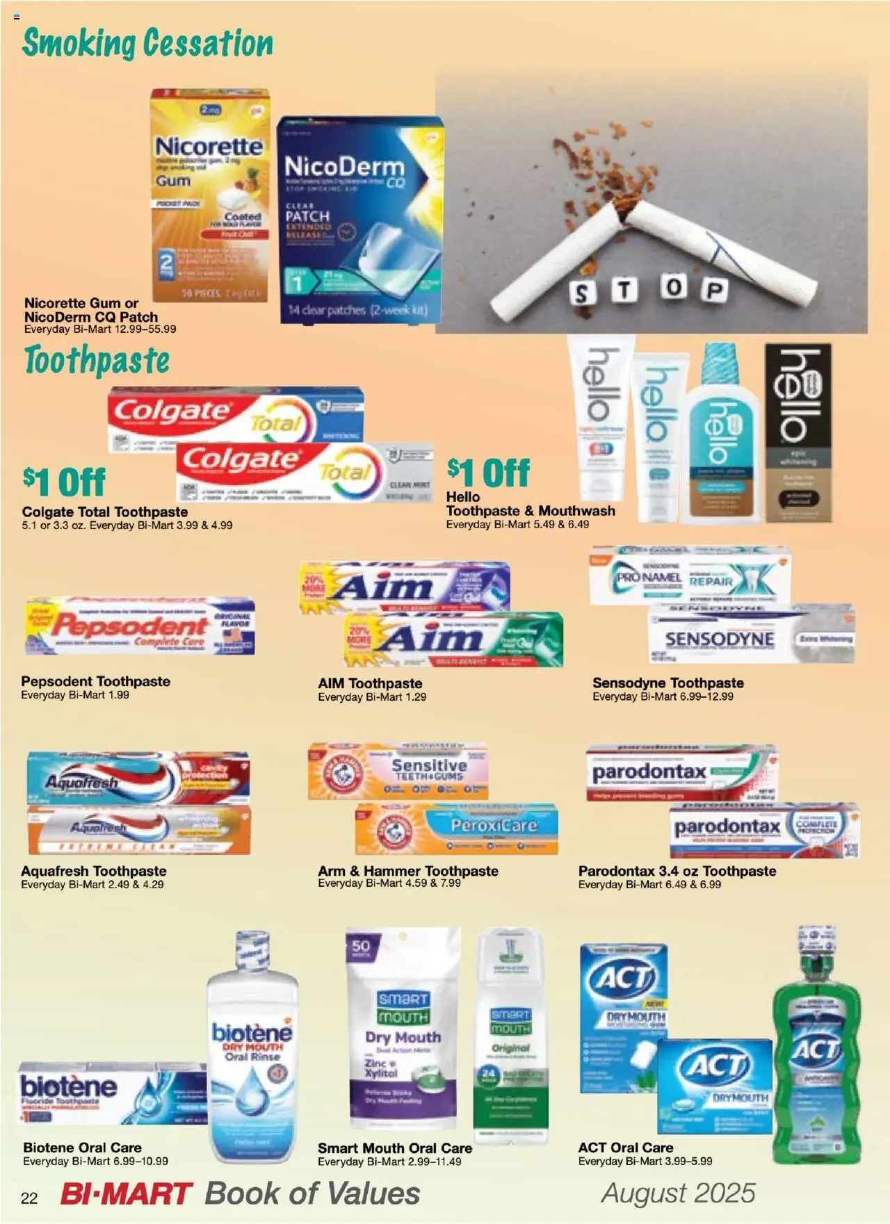 Bi-Mart August Health & Beauty Digest - valid from 01.08.2025 | Page: 22 | Products: Zinc, Hammer, Toothpaste, Mouthwash