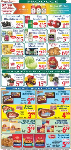 Preview of Market Basket weekly ads valid from 19.10.2025 | Page: 2 | Products: Probiotics, Apples, Cabbage, Oven
