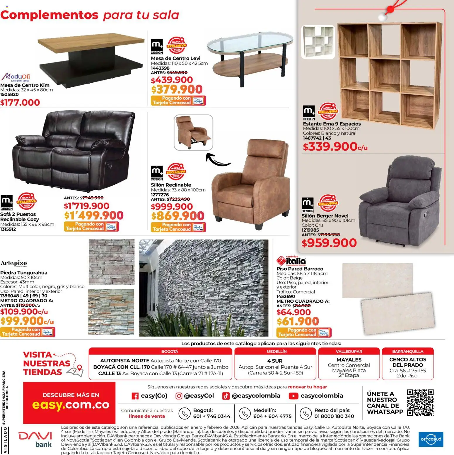 Easy revista - valida desde el 15.01.2026 | Página: 16 | Productos: Sillón, Mesa de centro, Estante, Mesa