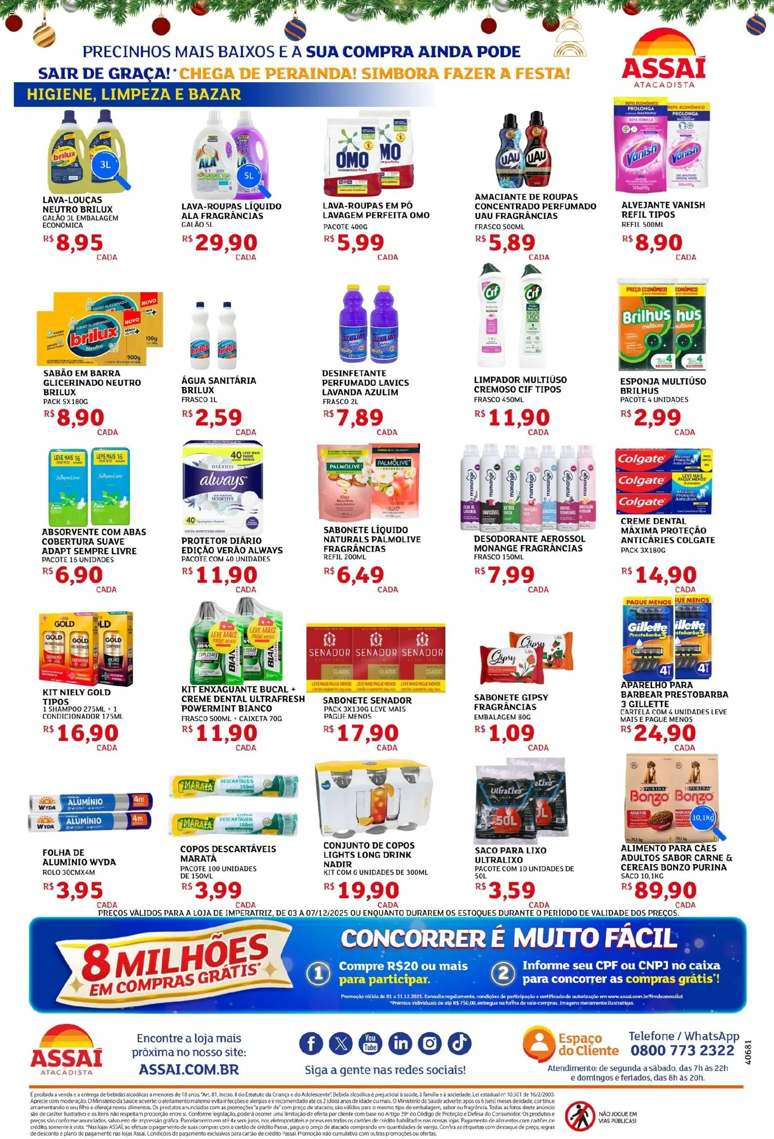 Assaí Atacadista Folheto - válido de 03.12.2025 | Página: 4 | Produtos: Shampoo, Condicionador, Roupas, Água sanitária