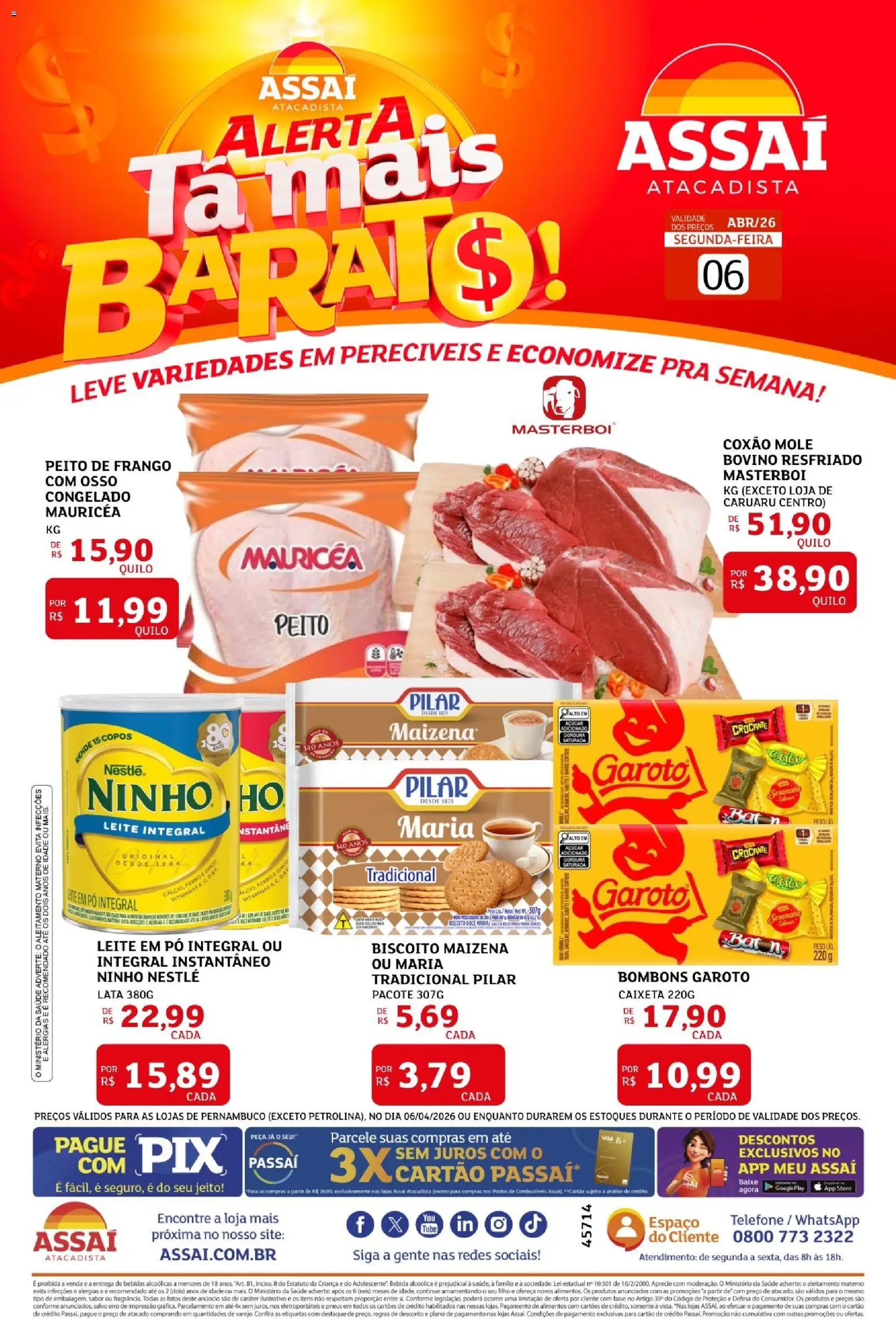 Assaí Atacadista Folheto - válido de 06.04.2026 | Página: 1 | Produtos: Ferro, Pó, Base, Telefone