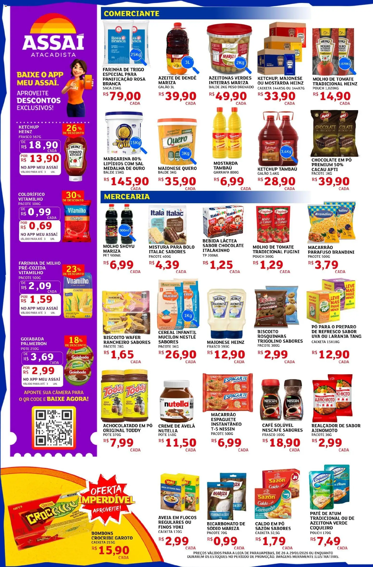 Assaí Atacadista Folheto - válido de 26.01.2026 | Página: 2 | Produtos: Molho shoyu, Camarão, Bebida, Mucilon