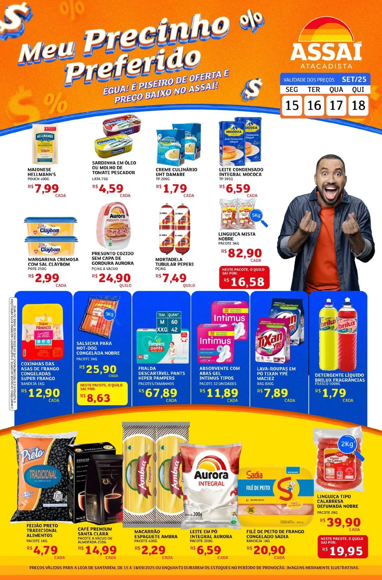 Assaí Atacadista Folheto - válido de 15.09.2025 | Página: 1 | Produtos: Salsicha, Linguiça, Baixo, Maionese