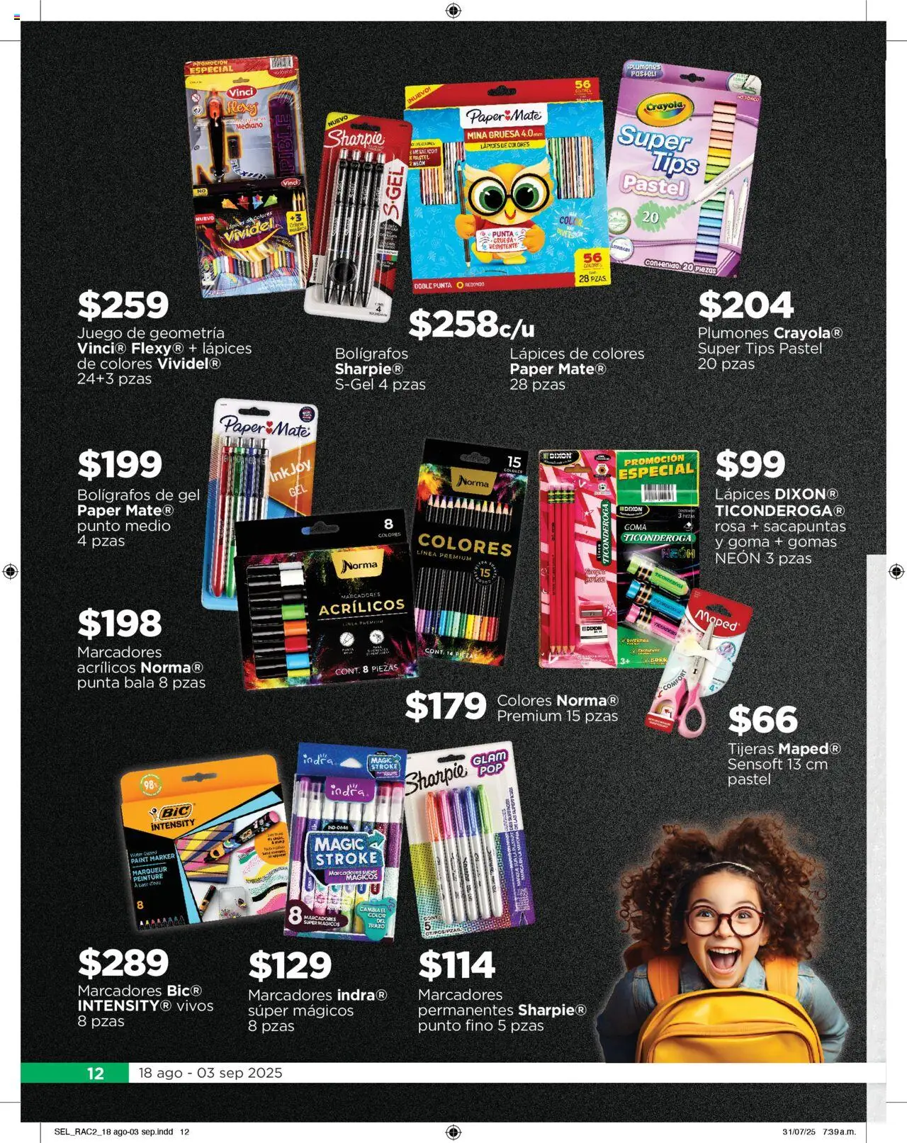 Nuevas ofertas de Chedraui válidas en toda la República Mexicana desde el 18.08.2025. ¡Encuentra las mejores ofertas en Chedraui - Folleto Cuesto Menos! | Página: 12 | Productos: Sacapuntas, Pastel, Juego, Mate