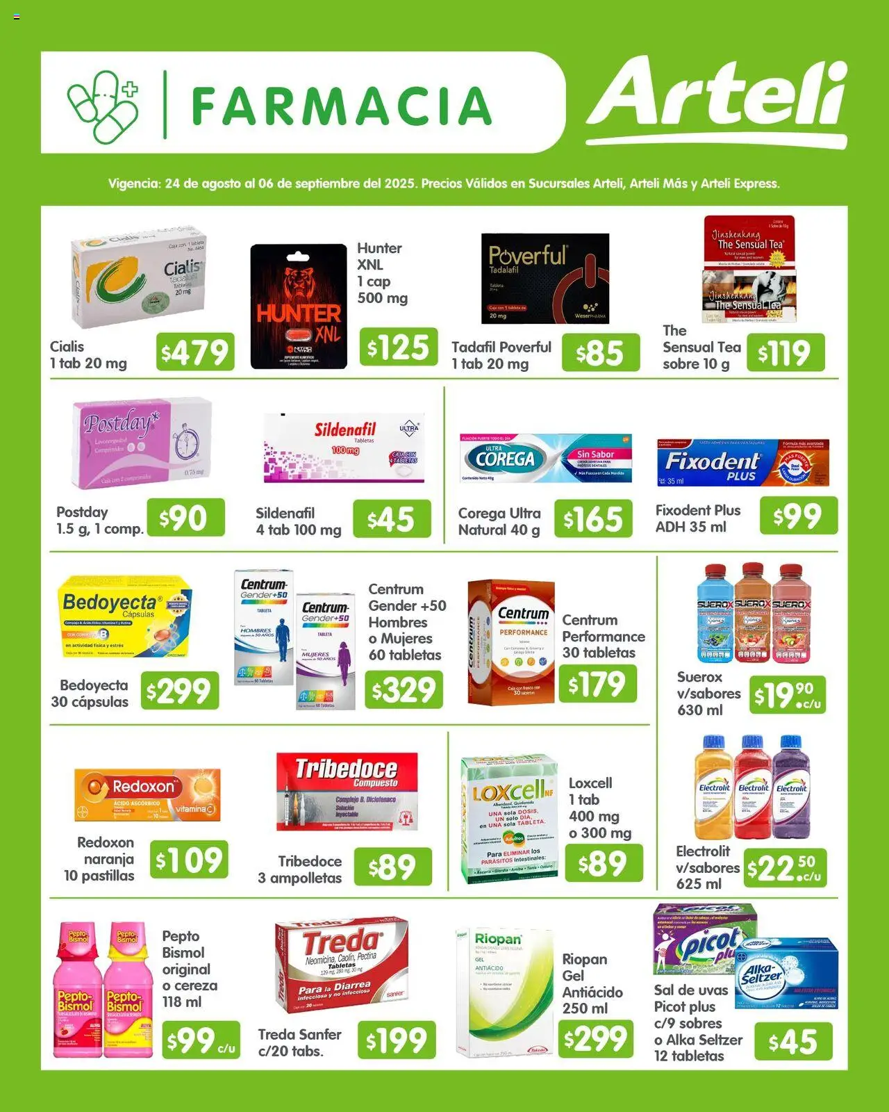 Nuevas ofertas de Arteli válidas en toda la República Mexicana desde el 24.08.2025. ¡Encuentra las mejores ofertas en Arteli - Folleto Quincenal! | Página: 10 | Productos: Sal, Caja, Tableta, Sobre