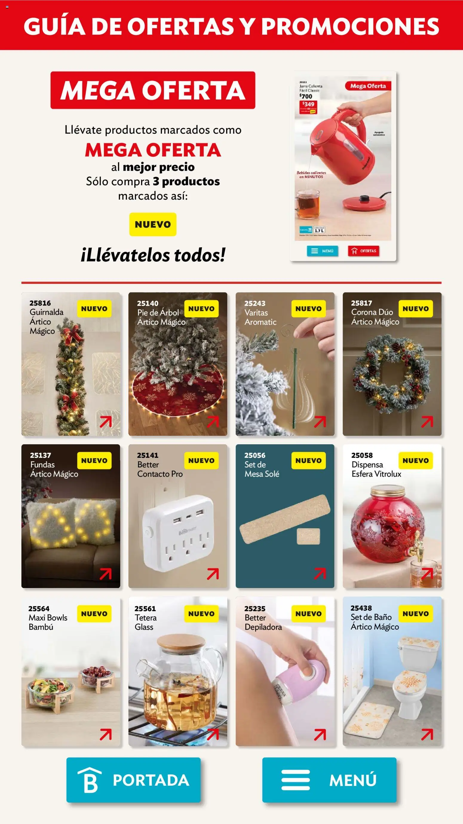 Nuevas ofertas de Betterware válidas en toda la República Mexicana desde el 03.11.2025. ¡Encuentra las mejores ofertas en Betterware campaña 11 2025! | Página: 121 | Productos: Tetera, Depiladora, Mesa, Jarra