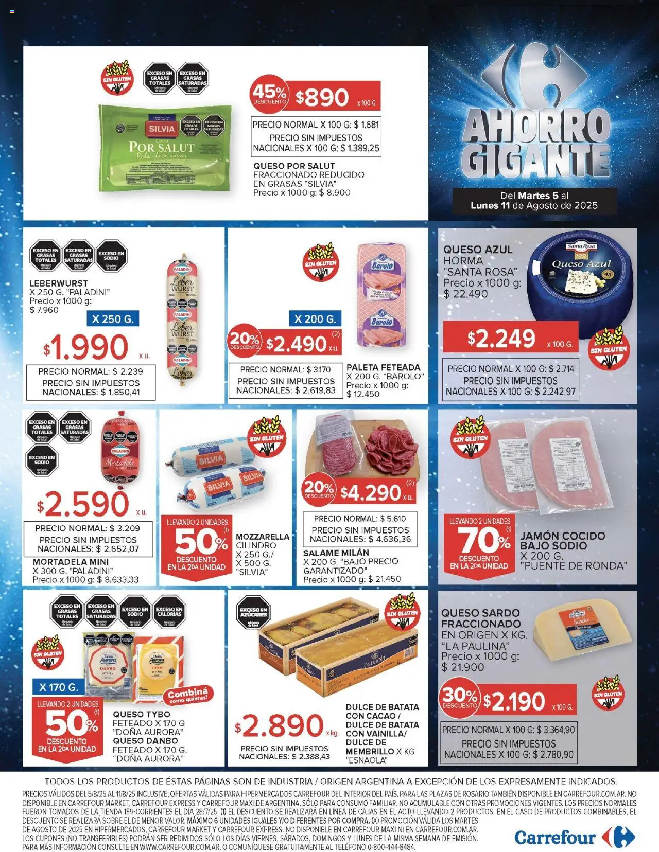 Carrefour ofertas - Salta │ válido desde el 05.08.2025 | Página: 15 | Productos: Teléfono, Rosario, Mortadela, Paleta