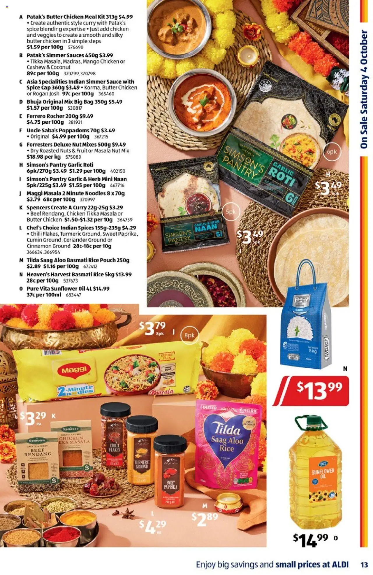 Aldi catalogue - valid from 01.10.2025 | Page: 13 | Products: Curry, Butter, Nuts, Spices