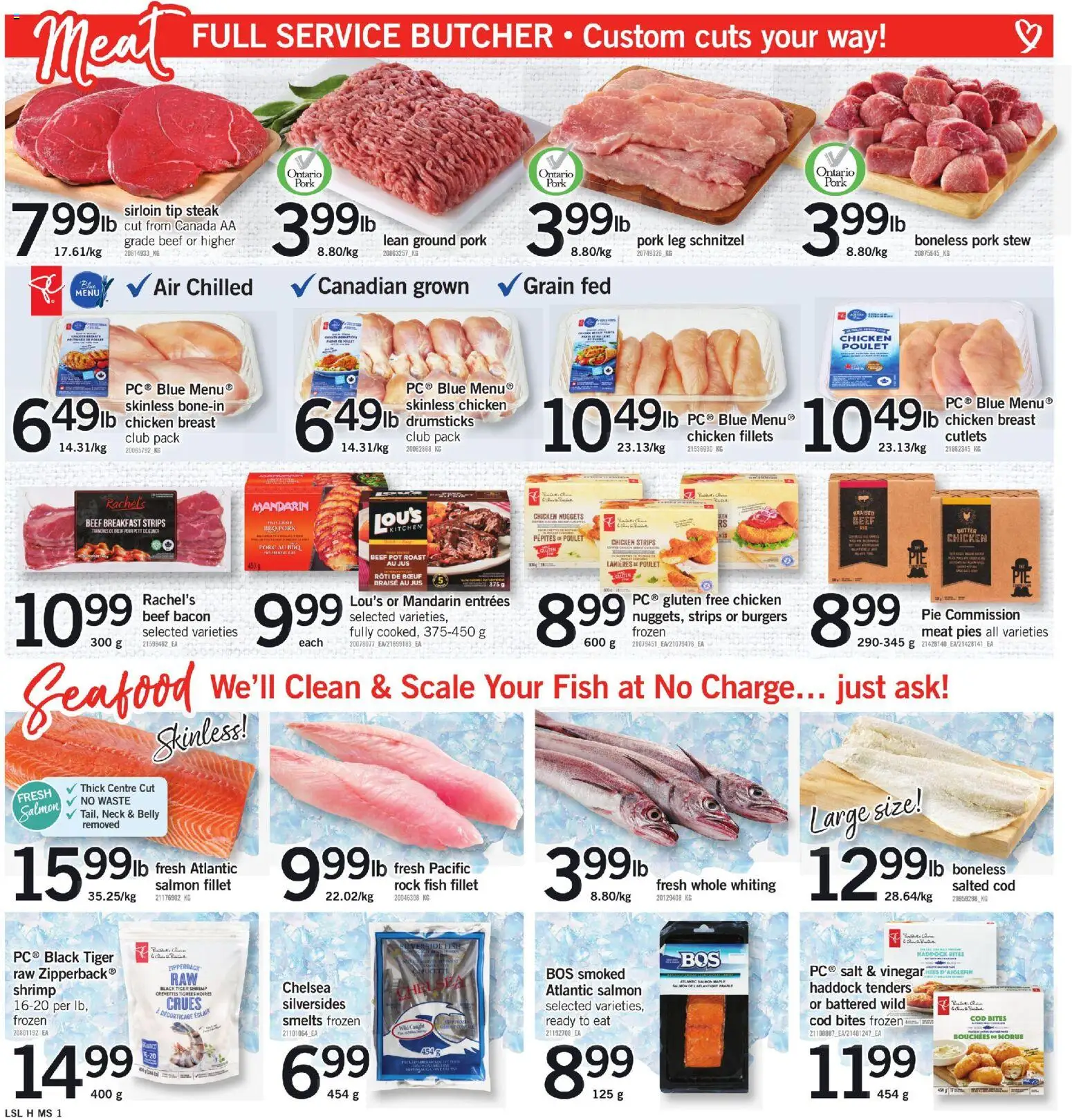 Loblaws flyer valid from 19.03.2026 | Page: 4 | Products: Fish, Beef, Chicken, Pork