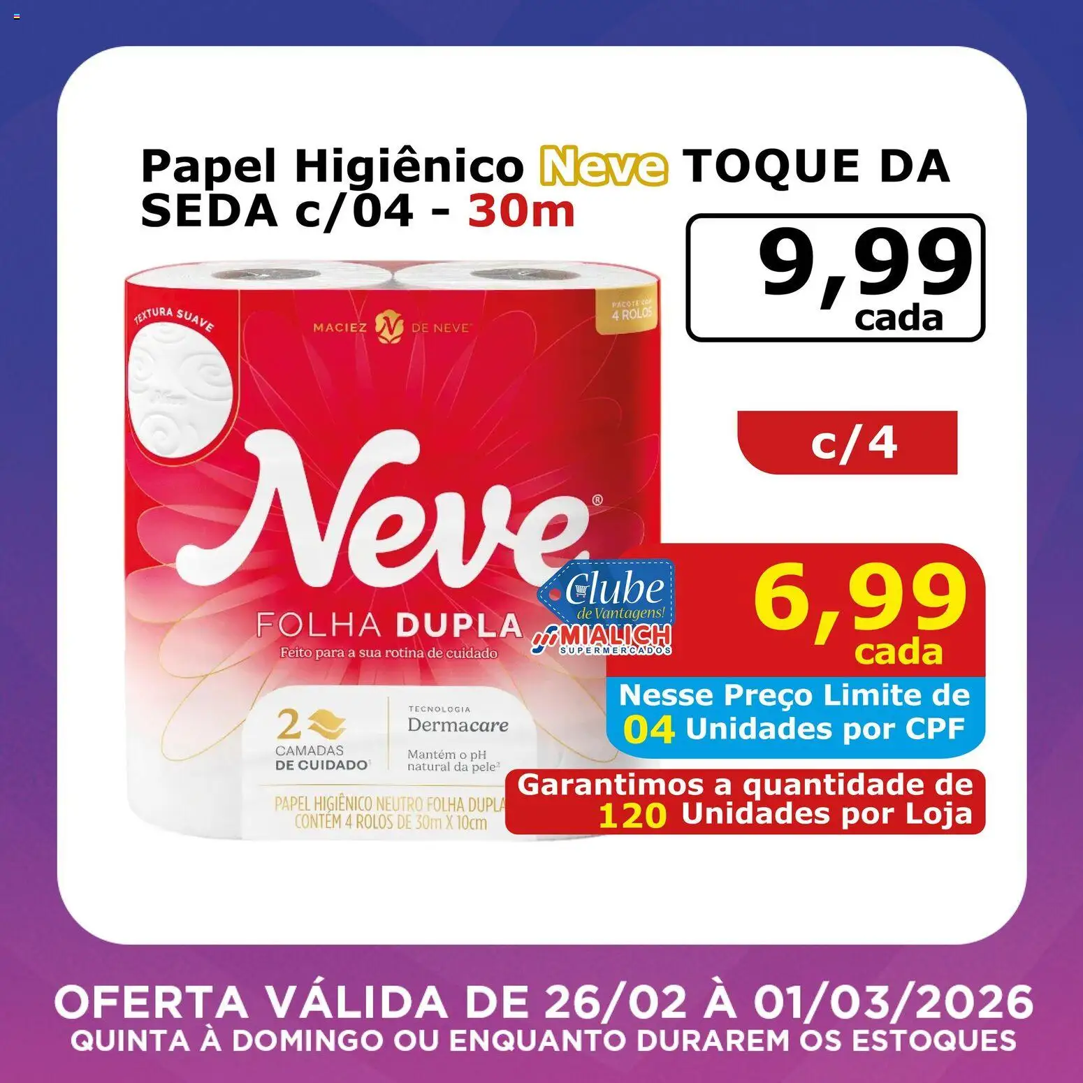 Mialich Supermercados Folheto - válido de 26.02.2026 | Página: 9 | Produtos: Papel higiênico