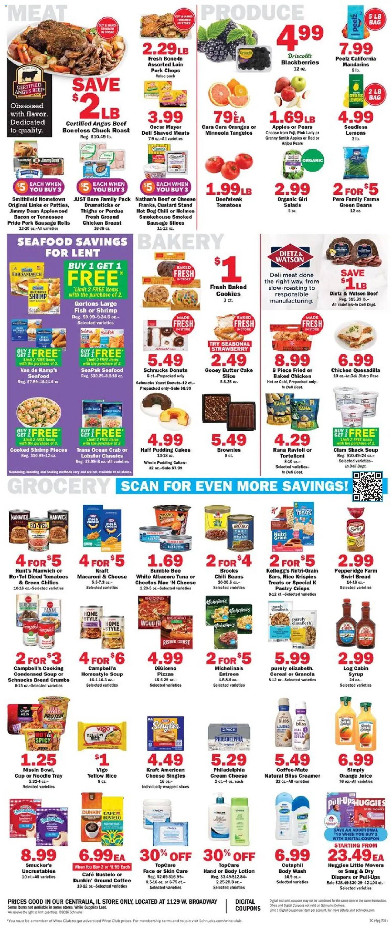 Schnucks Weekly Print Ad - IL - valid from 18.02.2026 | Page: 4 | Products: Coffee, Fish, Sausage, Case