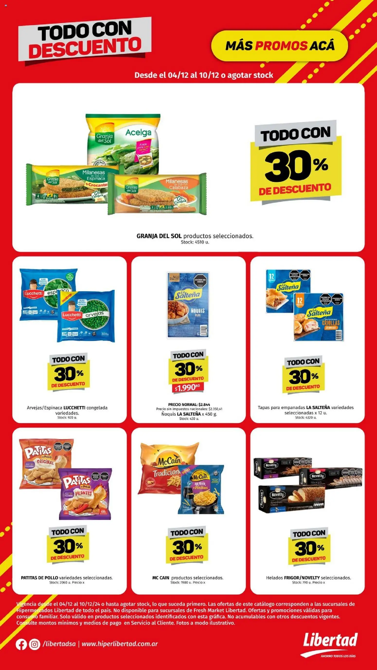 Hipermercado Libertad - Todo con descuento │ válido desde el 04.12.2025 | Página: 6 | Productos: Papa, Arvejas, Ñoquis, Espinaca