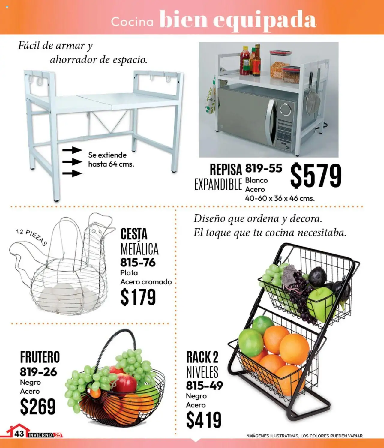 Nuevas ofertas de Cklass válidas en toda la República Mexicana desde el 16.09.2025. ¡Encuentra las mejores ofertas en Cklass - Catálogo We! | Página: 83 | Productos: Repisa, Frutero, Cocina