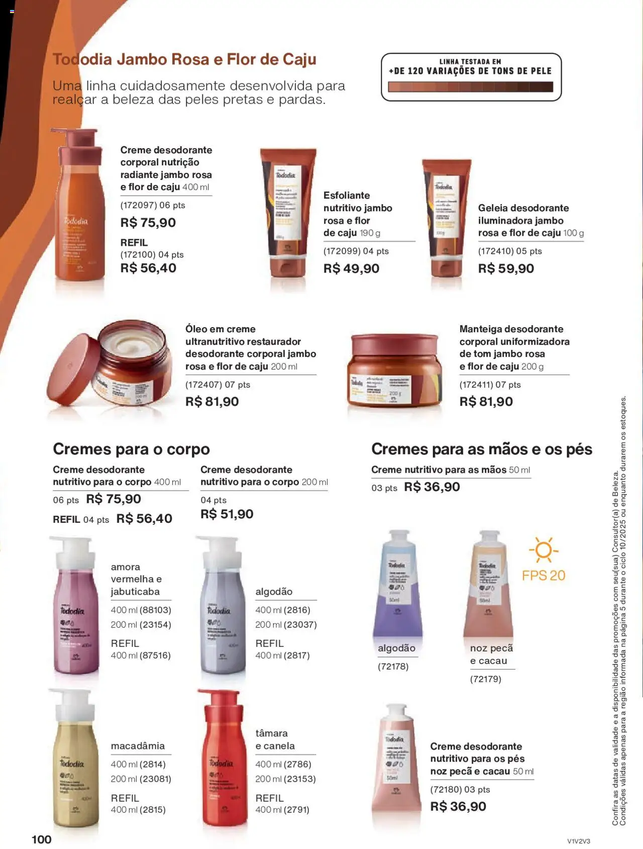 Natura Folheto - válido de 05.06.2025 | Página: 100 | Produtos: Manteiga, Geleia, Creme, Algodão
